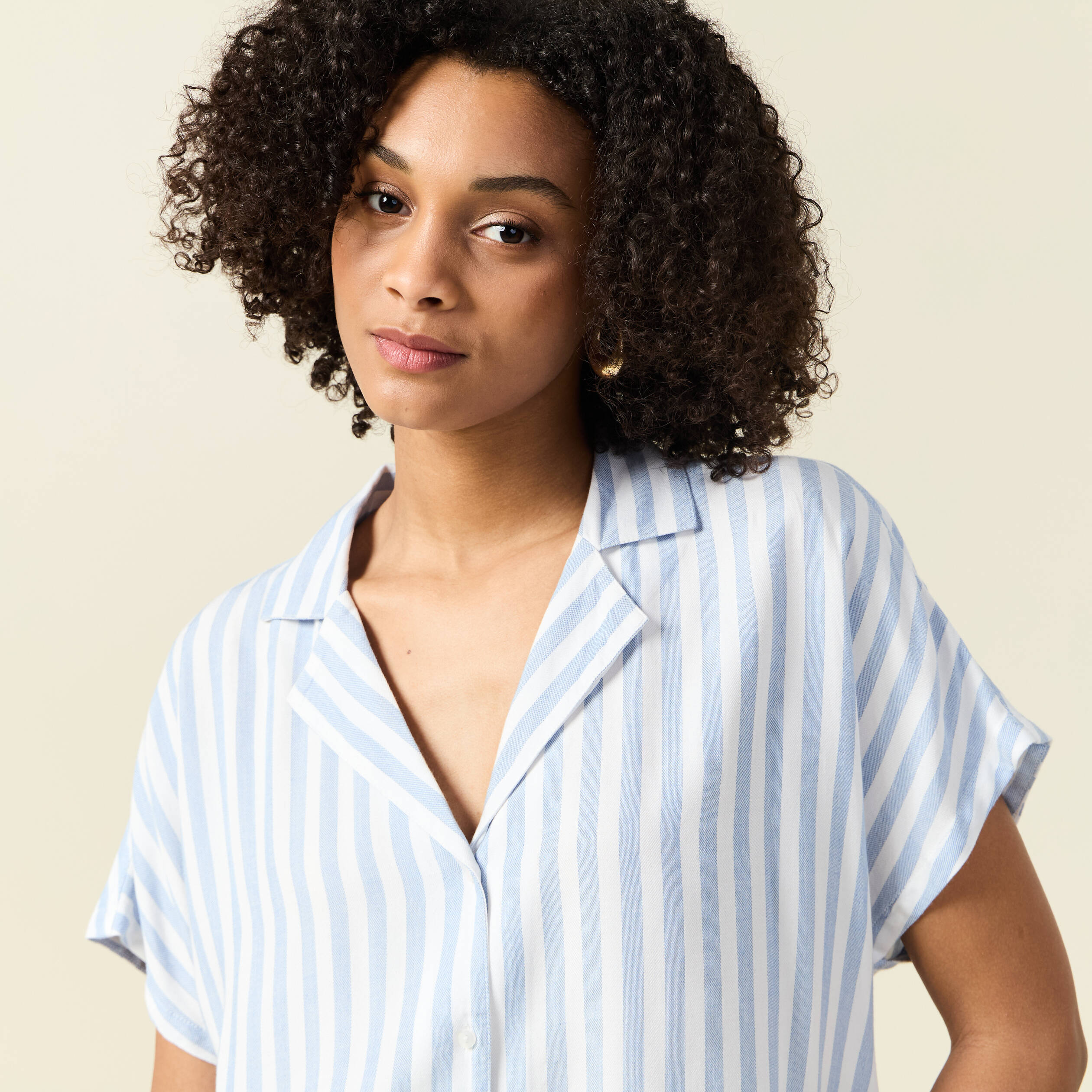 chemise manches 34 bleu femme Chemise manches 3/4 bleu femme