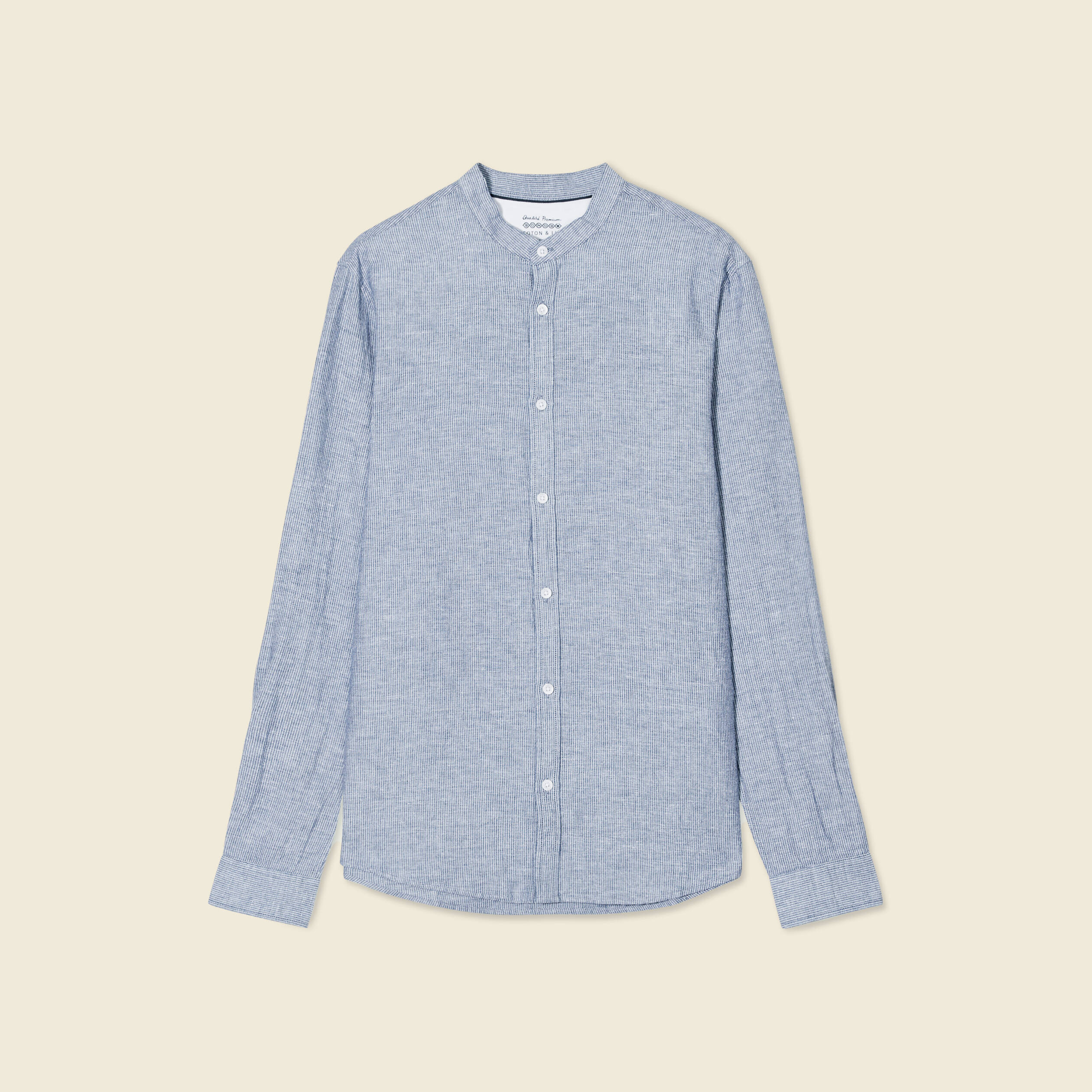 Chemise manches longues bleu gris homme
