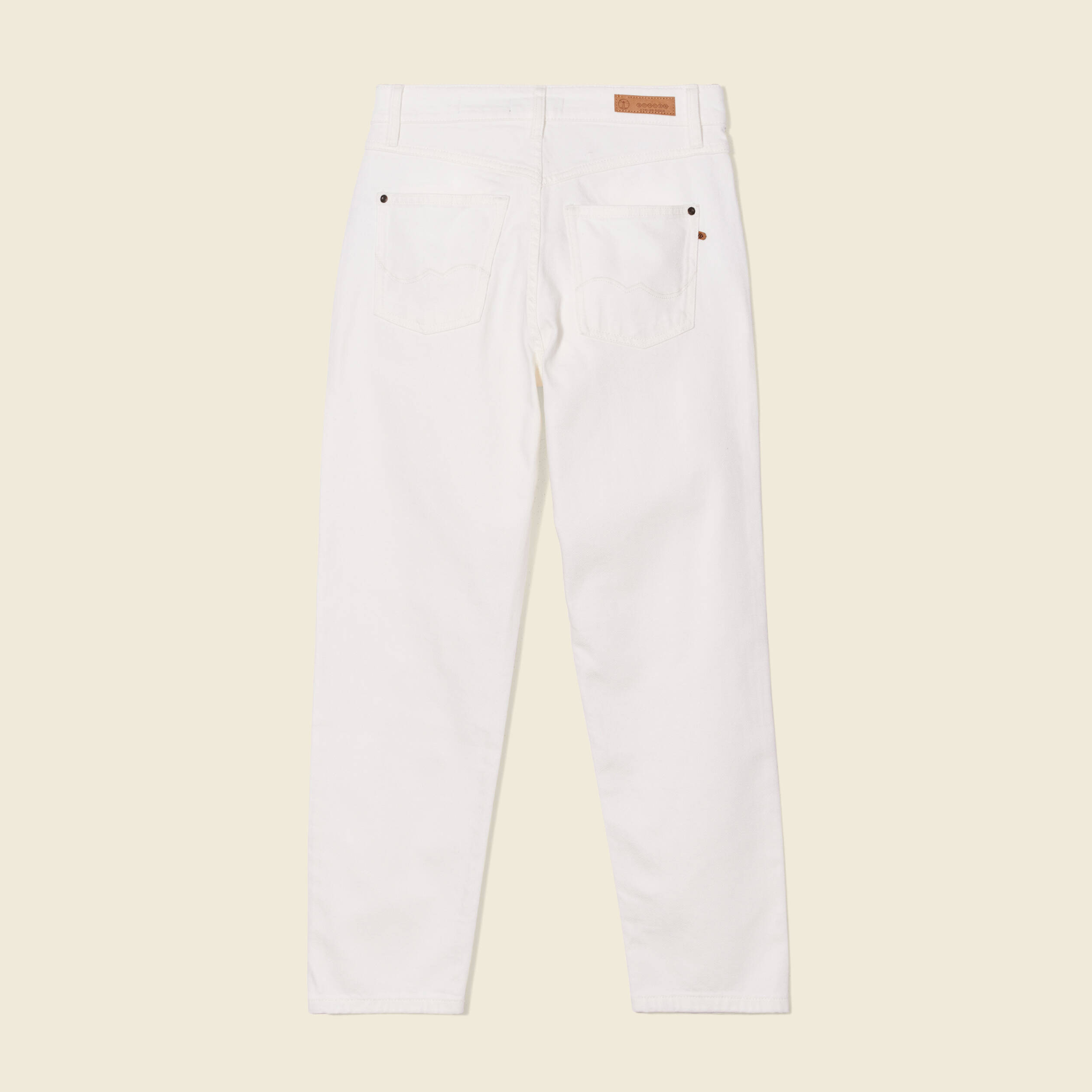 jeans straight 5 poches denim blanc femme Jeans straight 5 poches denim blanc femme