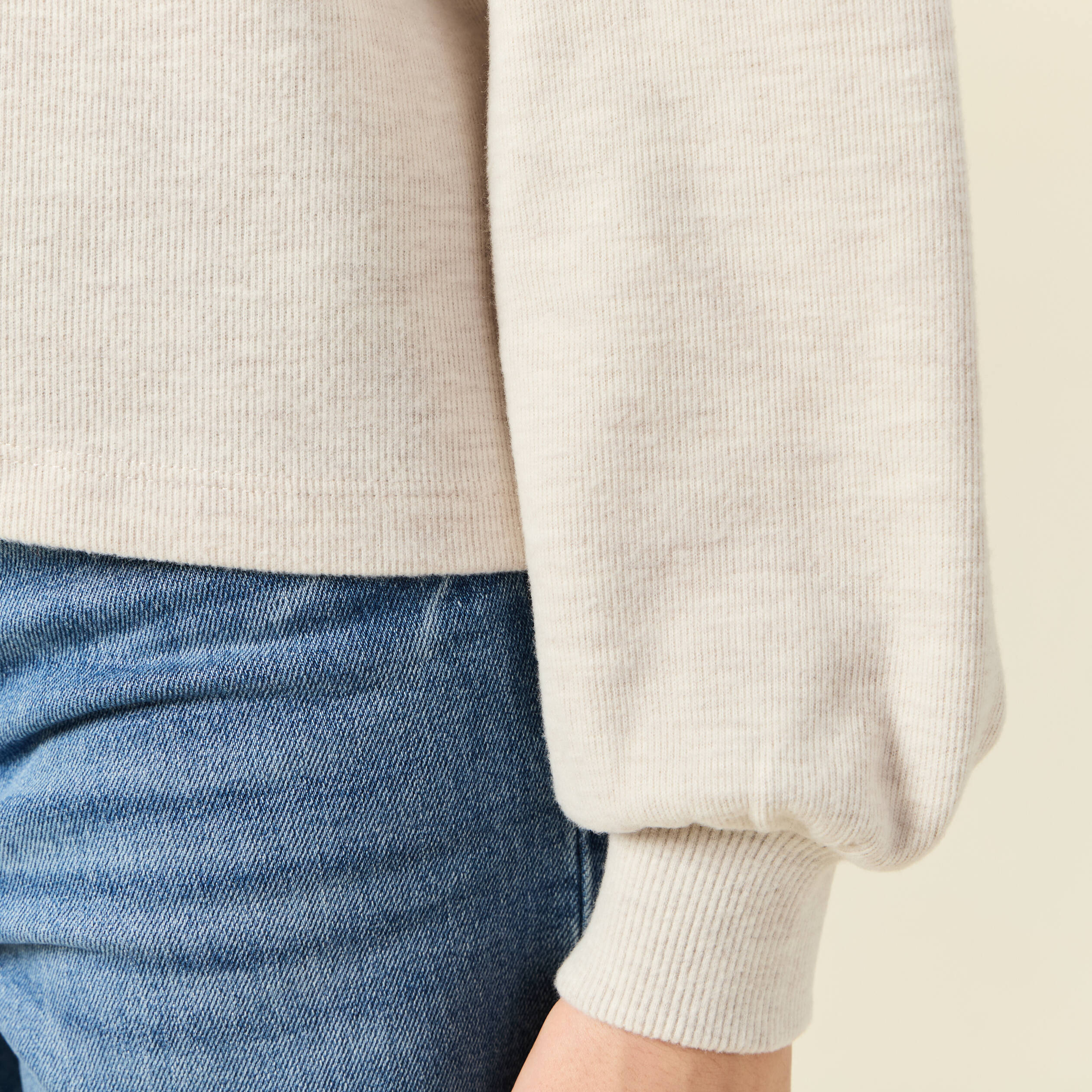 sweat manches longues oversize creme femme Sweat manches longues oversize creme femme