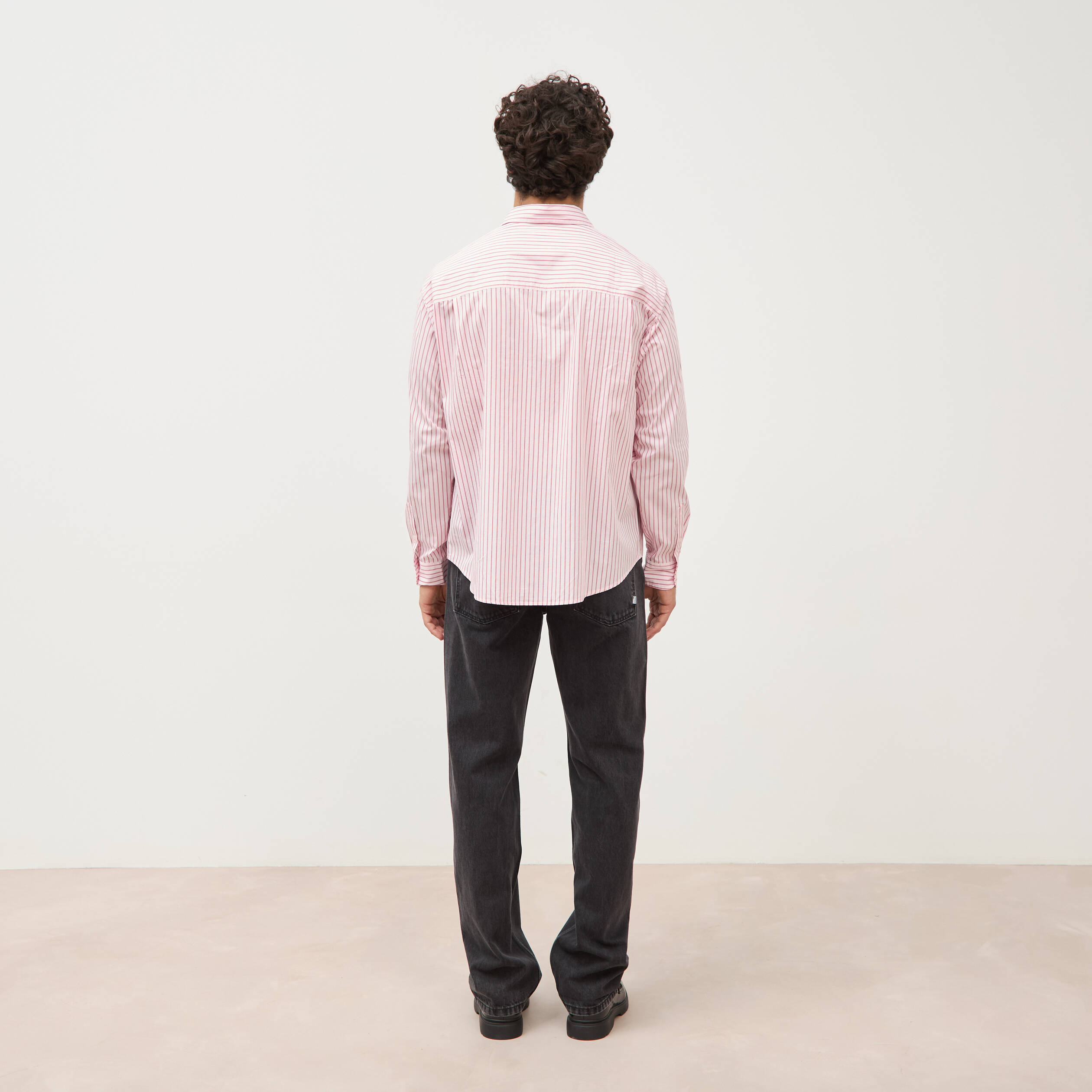Chemise boyfriend en coton rose homme