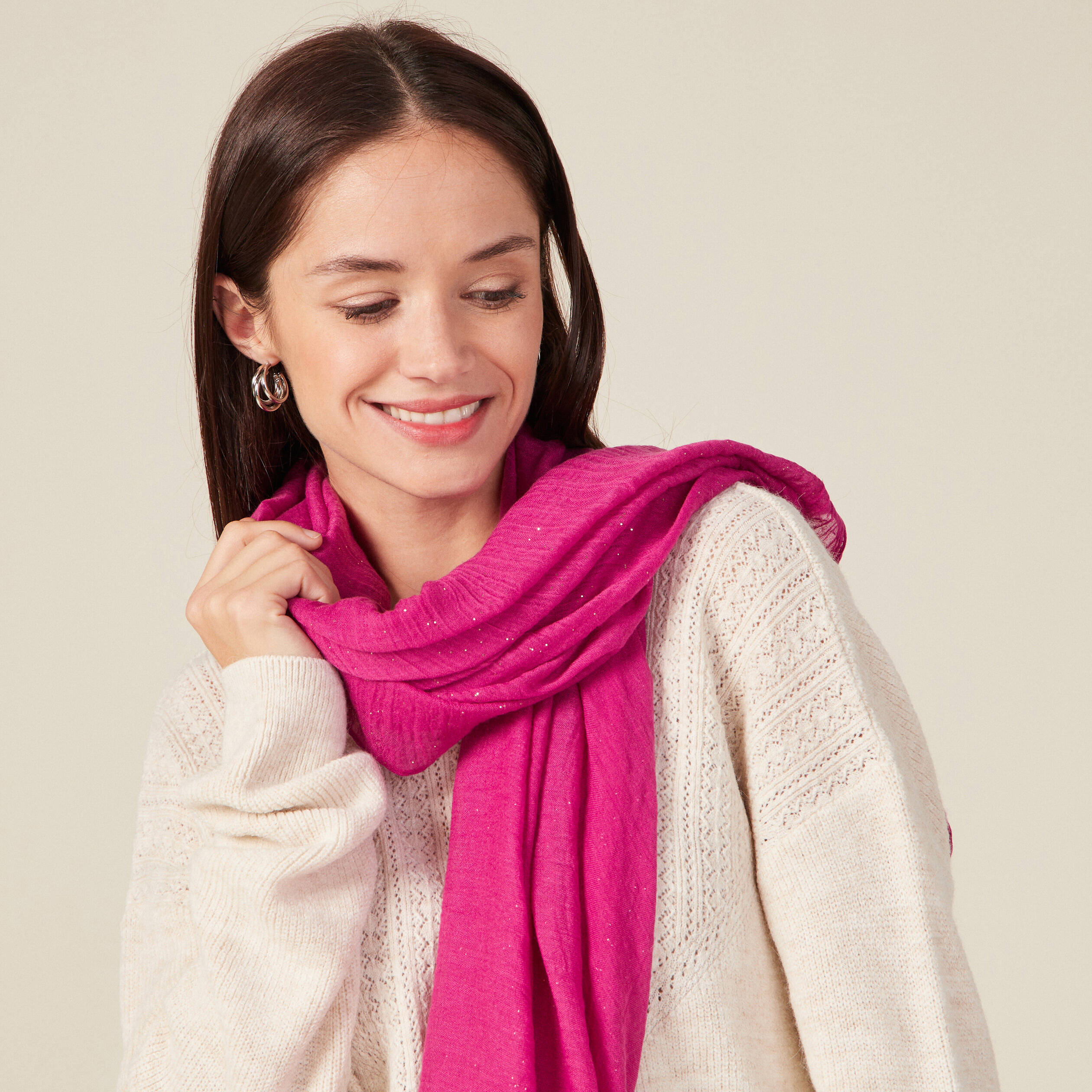 Foulard violet clair femme