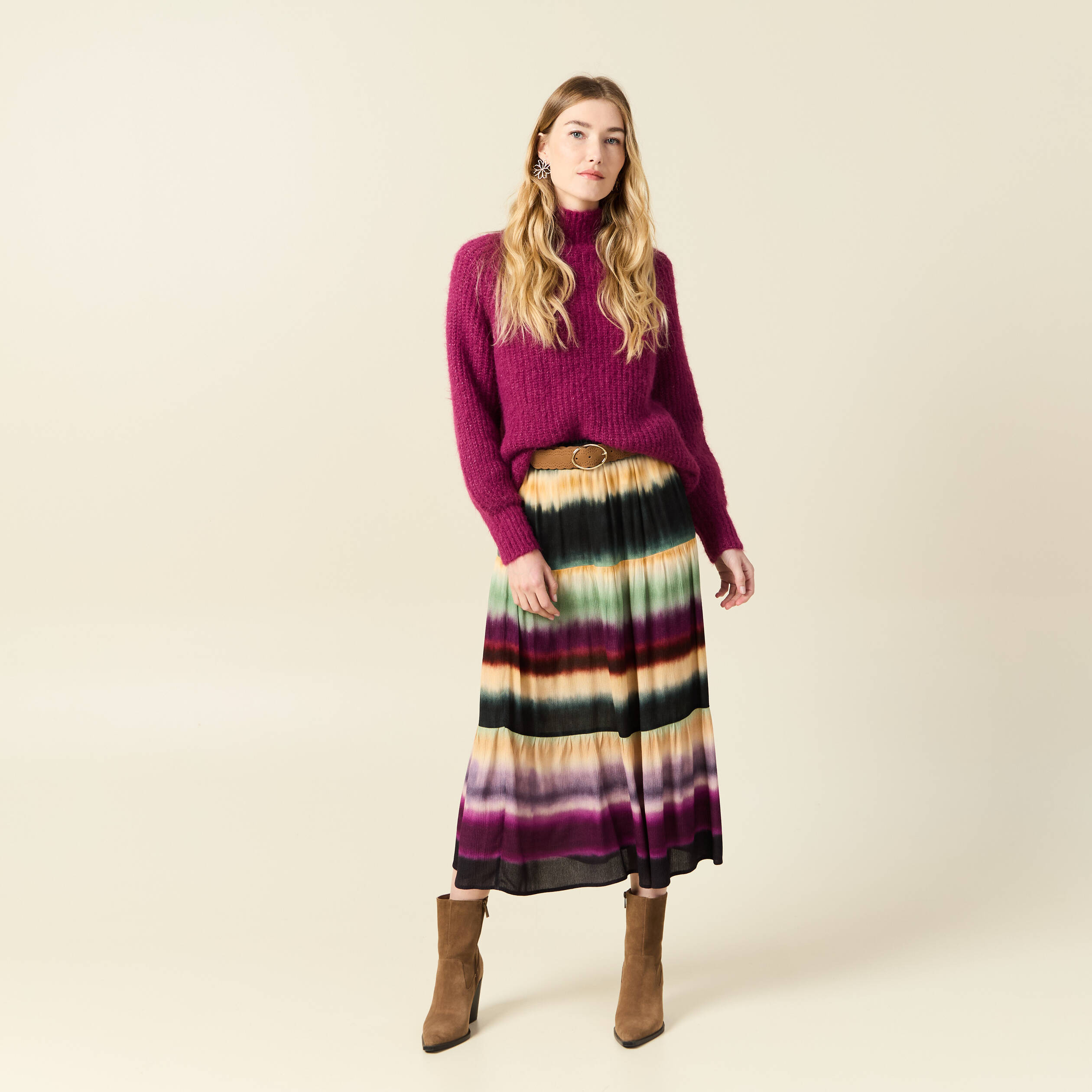 pull manches longues prune femme Pull manches longues prune femme