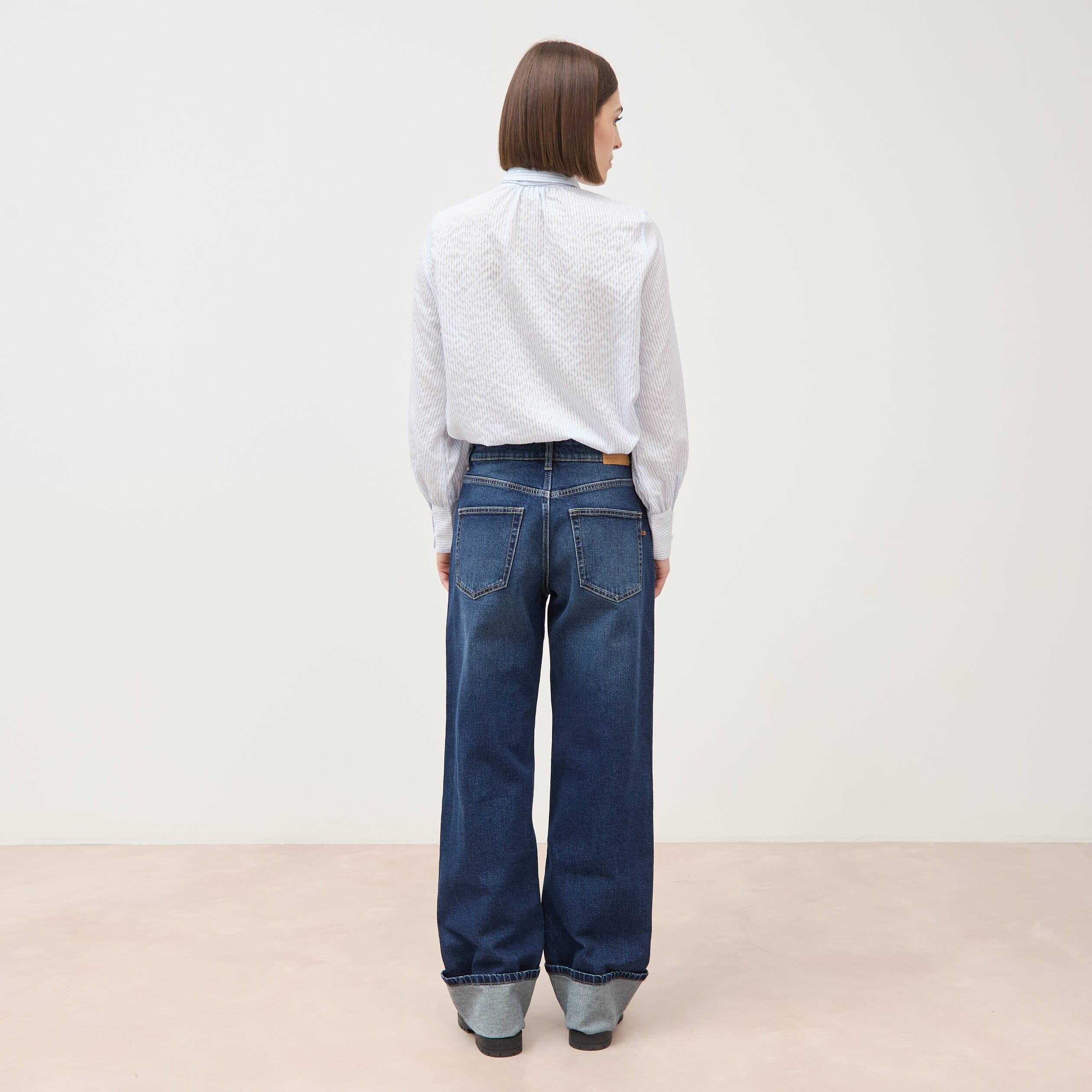 Jeans straight taille standard denim brut femme