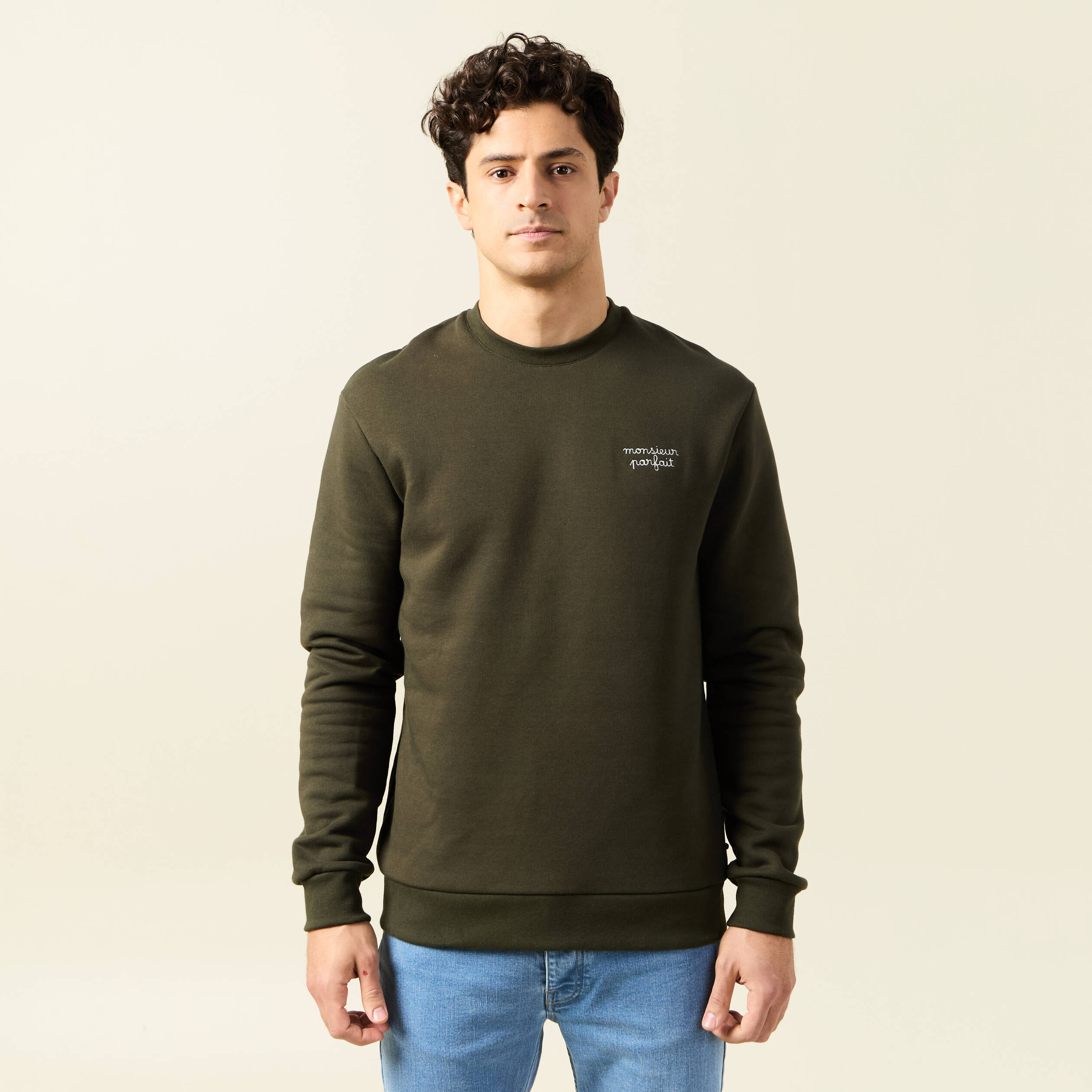 sweat manches longues vert kaki homme Sweat manches longues vert kaki homme