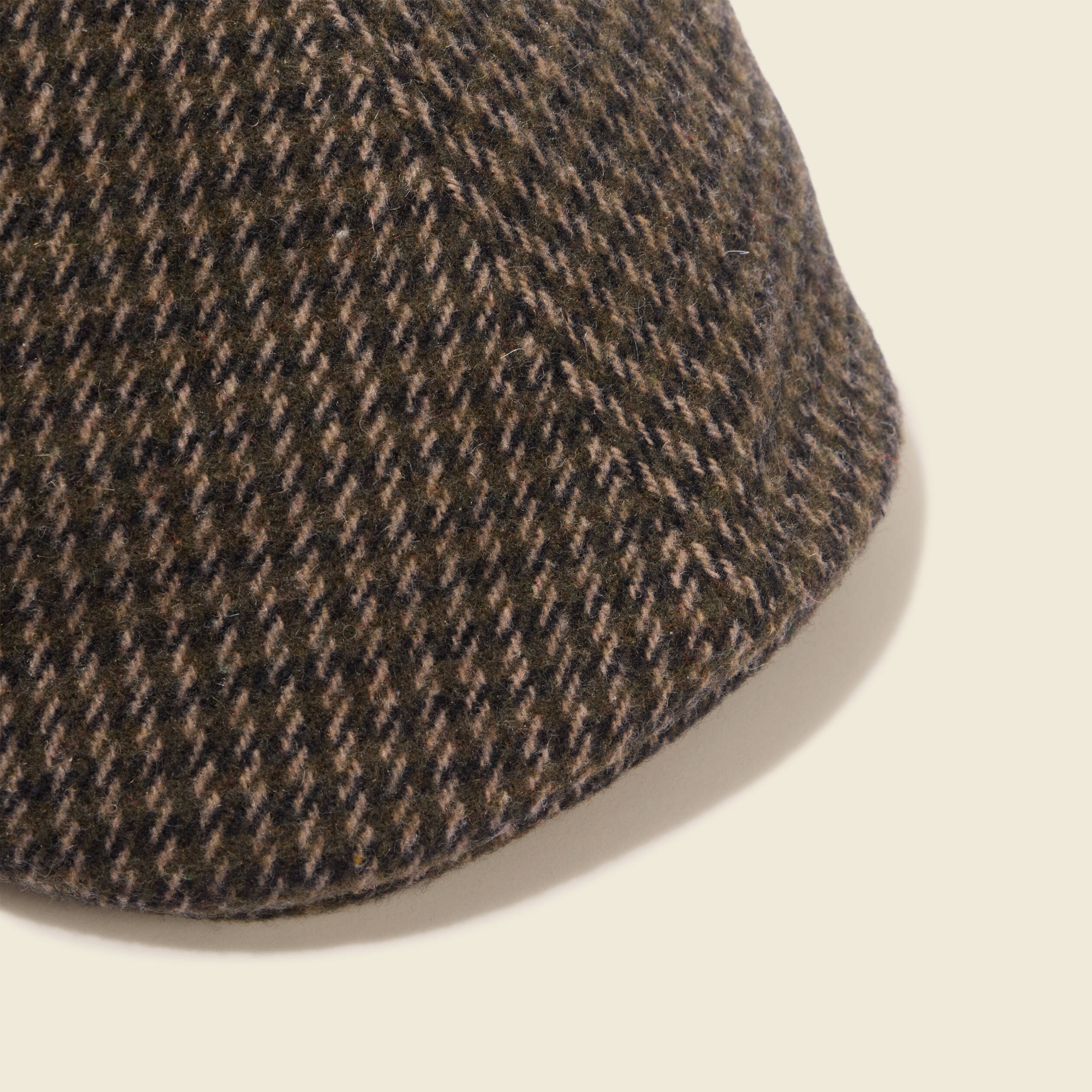 Casquette tweed avec doublure vert kaki homme