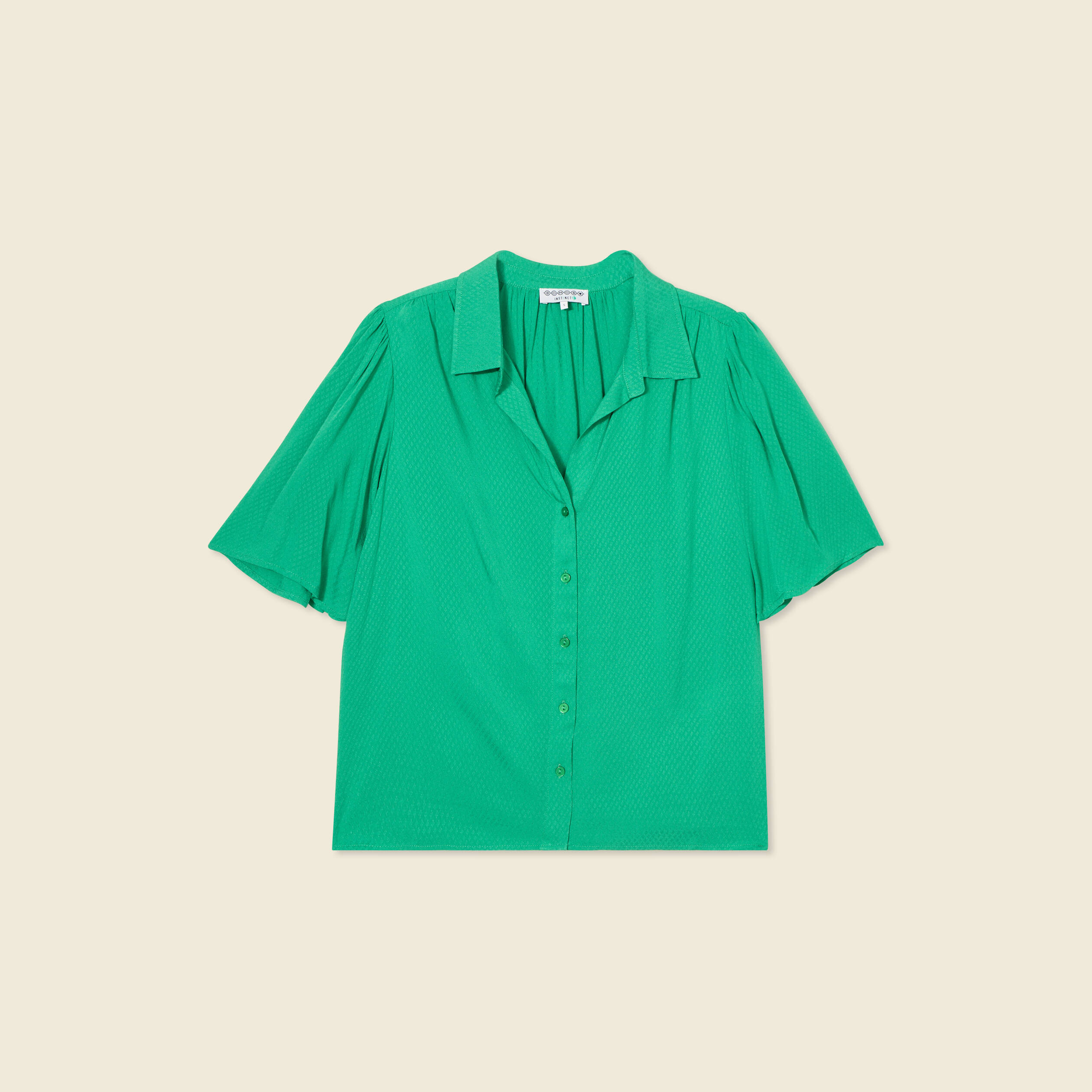 Chemise manches courtes vert femme