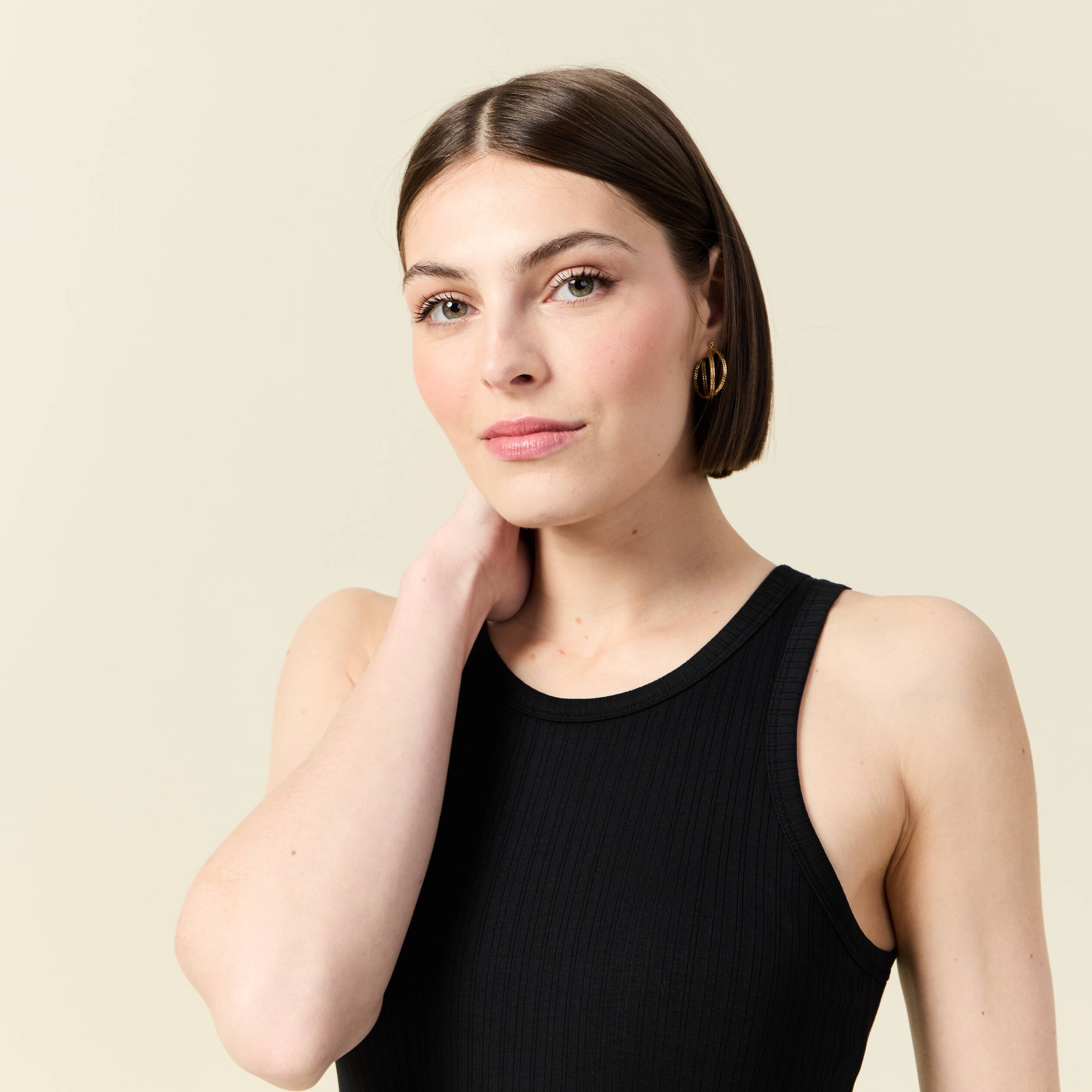 debardeur 2 en 1 avec brassiere integree noir femme Débardeur 2 en 1 avec brassière intégrée noir femme