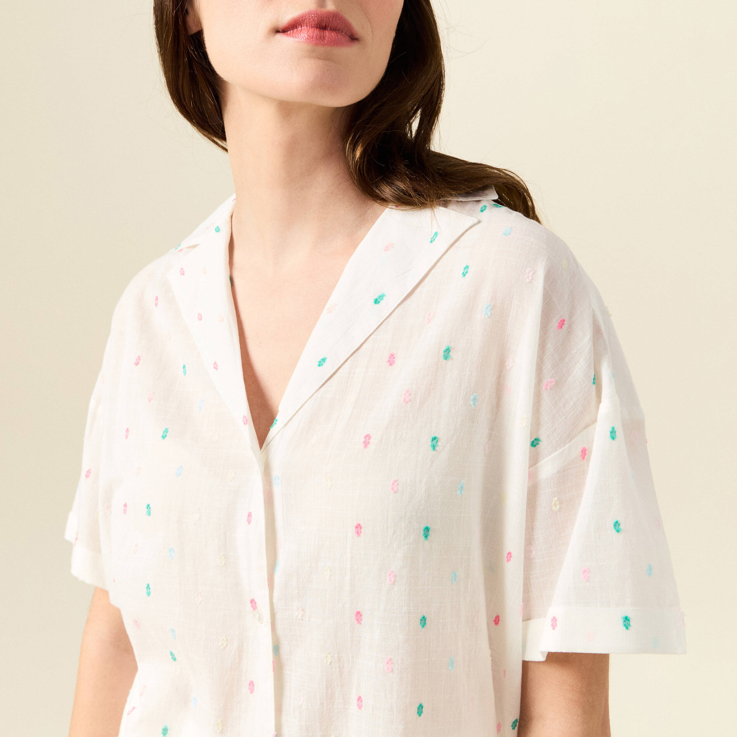 chemise manches courtes multicolore femme Chemise manches courtes multicolore femme