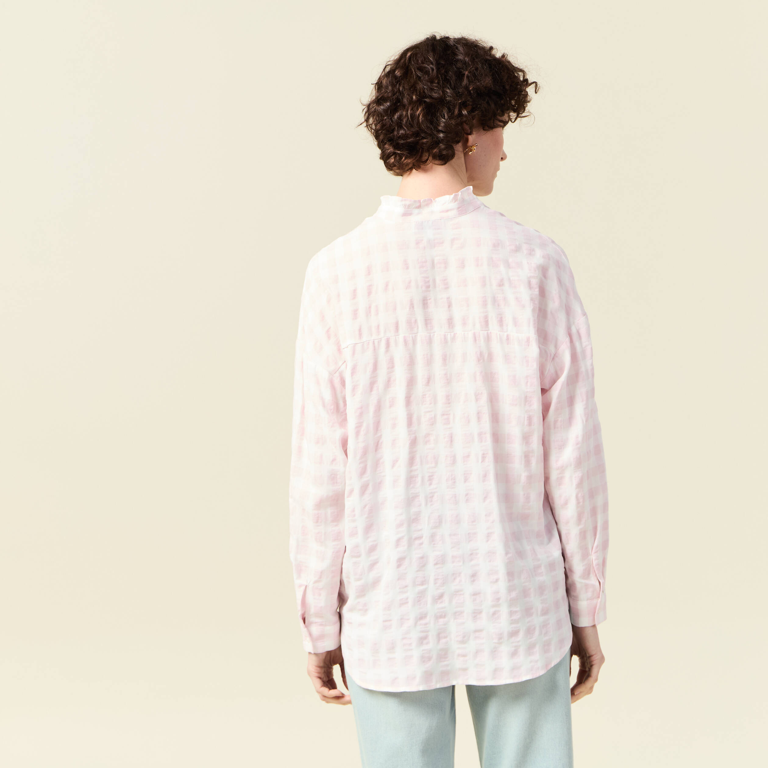 chemise manches longues rose clair femme Chemise manches longues rose clair femme