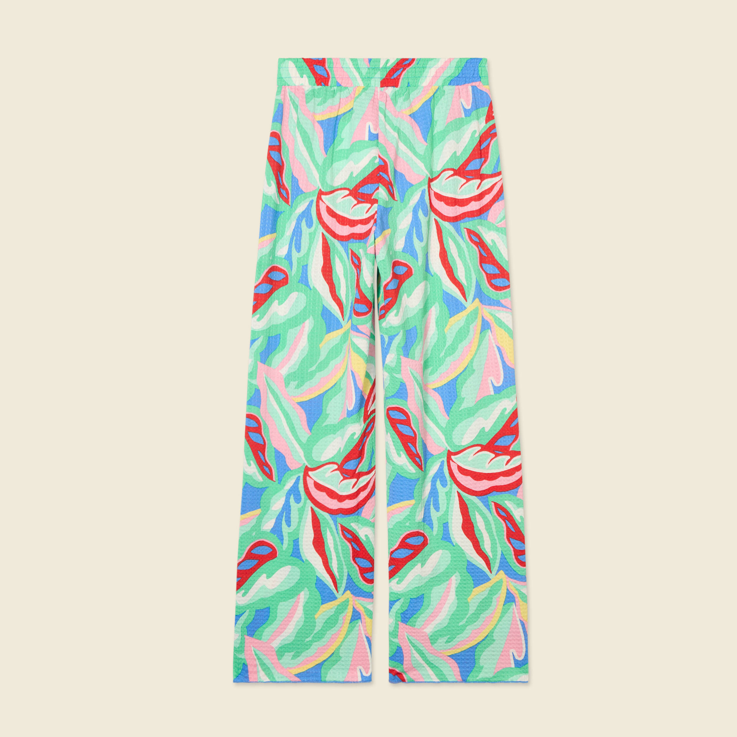 Pantalon fluide large multicolore femme