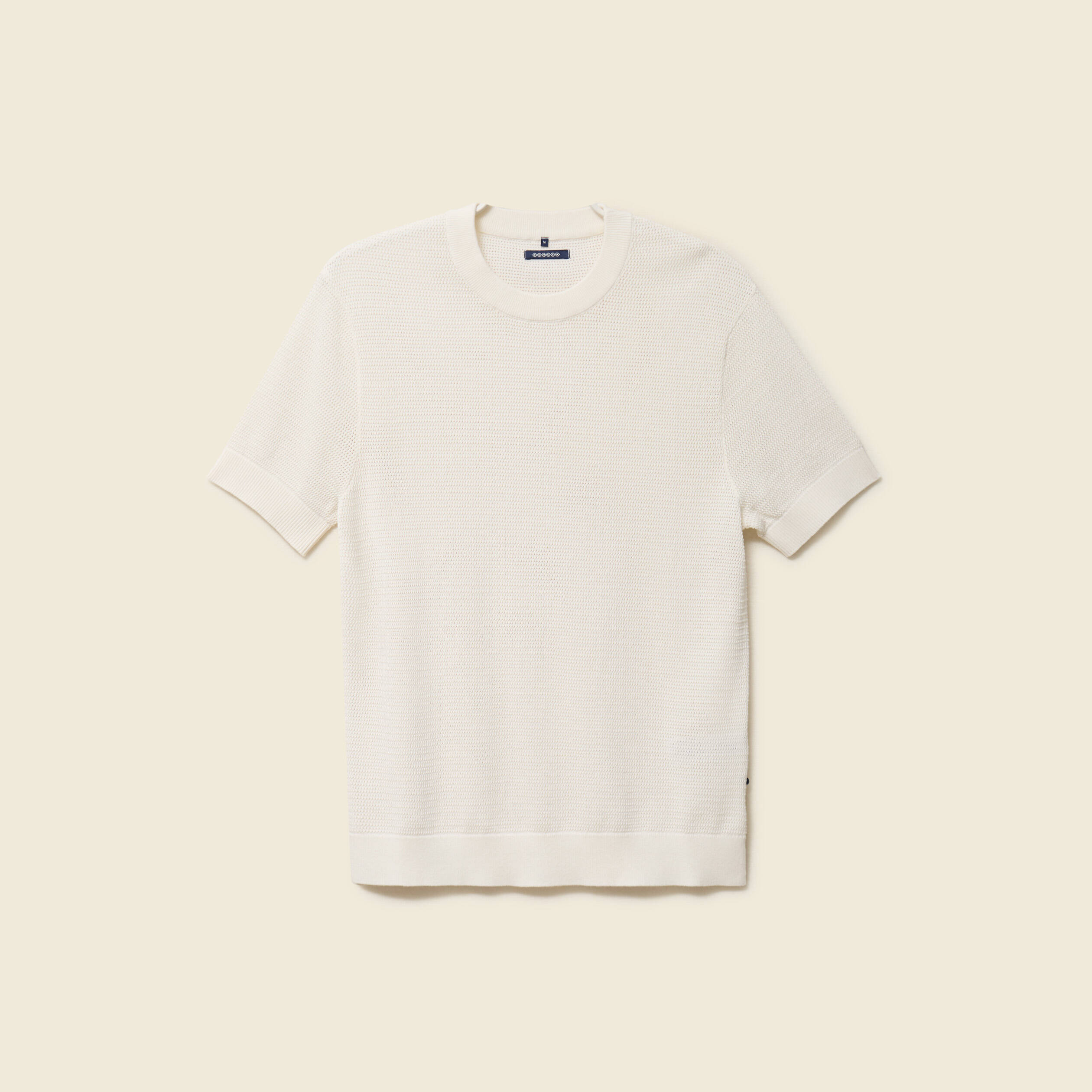 T-shirt en coton manches courtes ecru homme