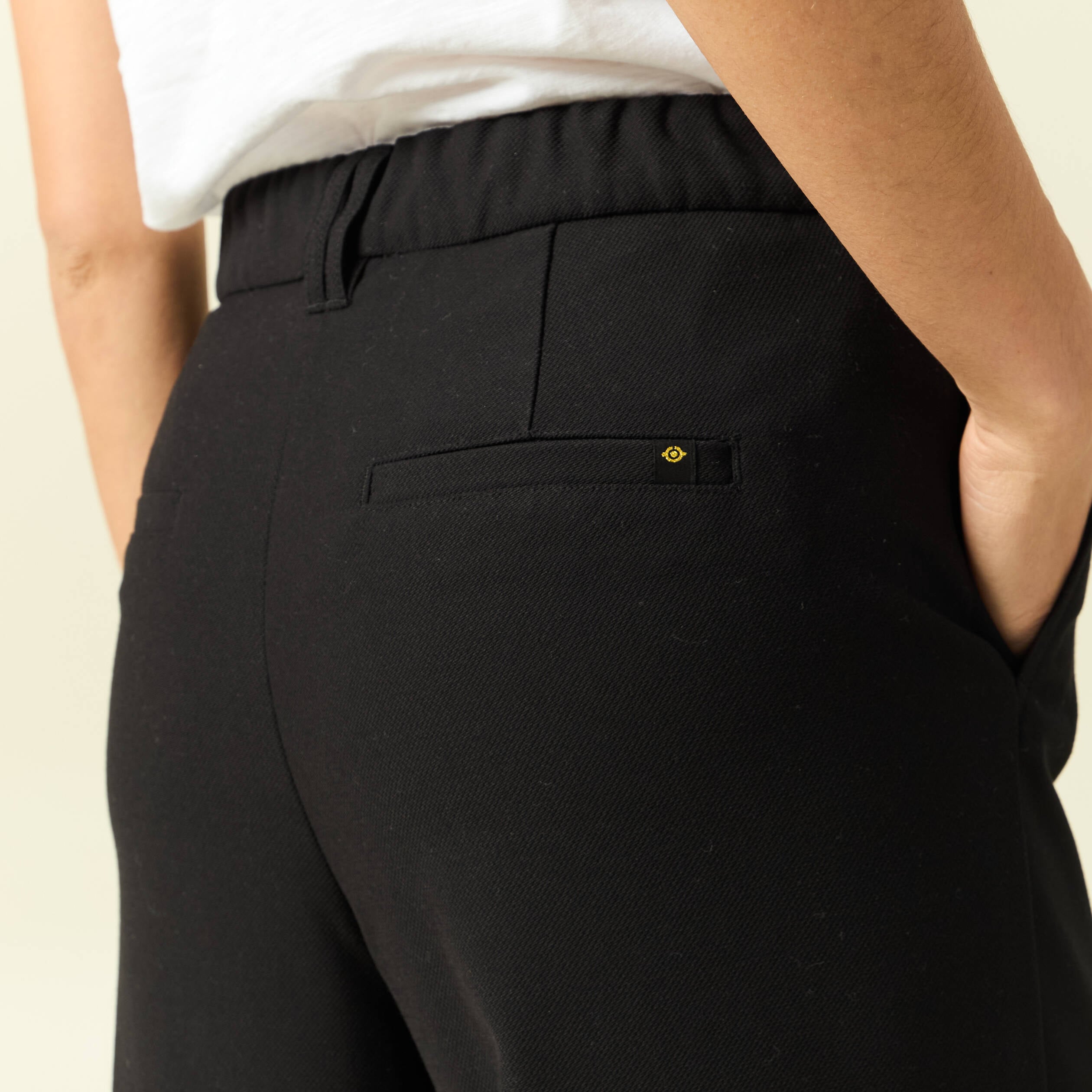 Pantalon loose taille standard fluide noir femme