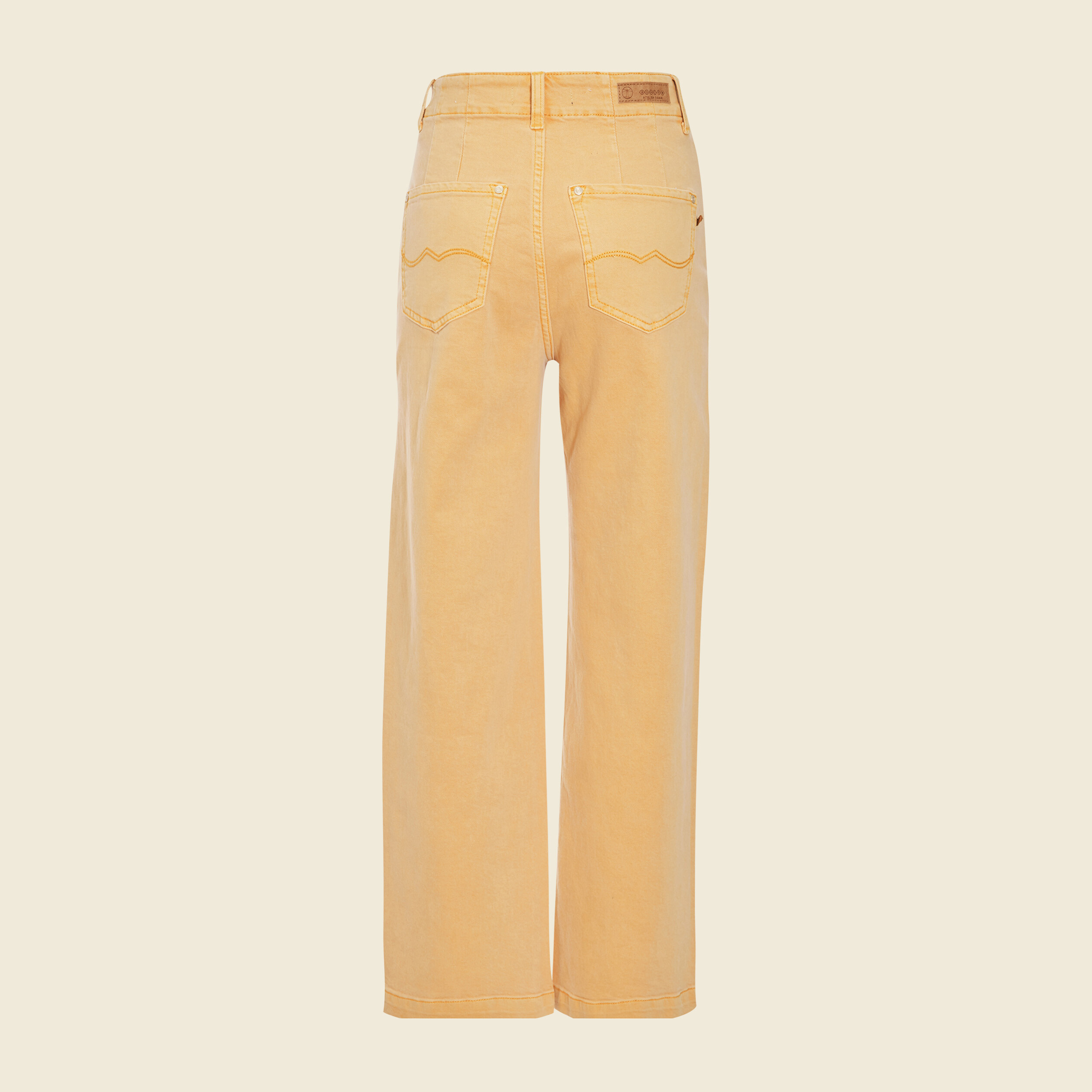 Pantalon large taille haute beige deals