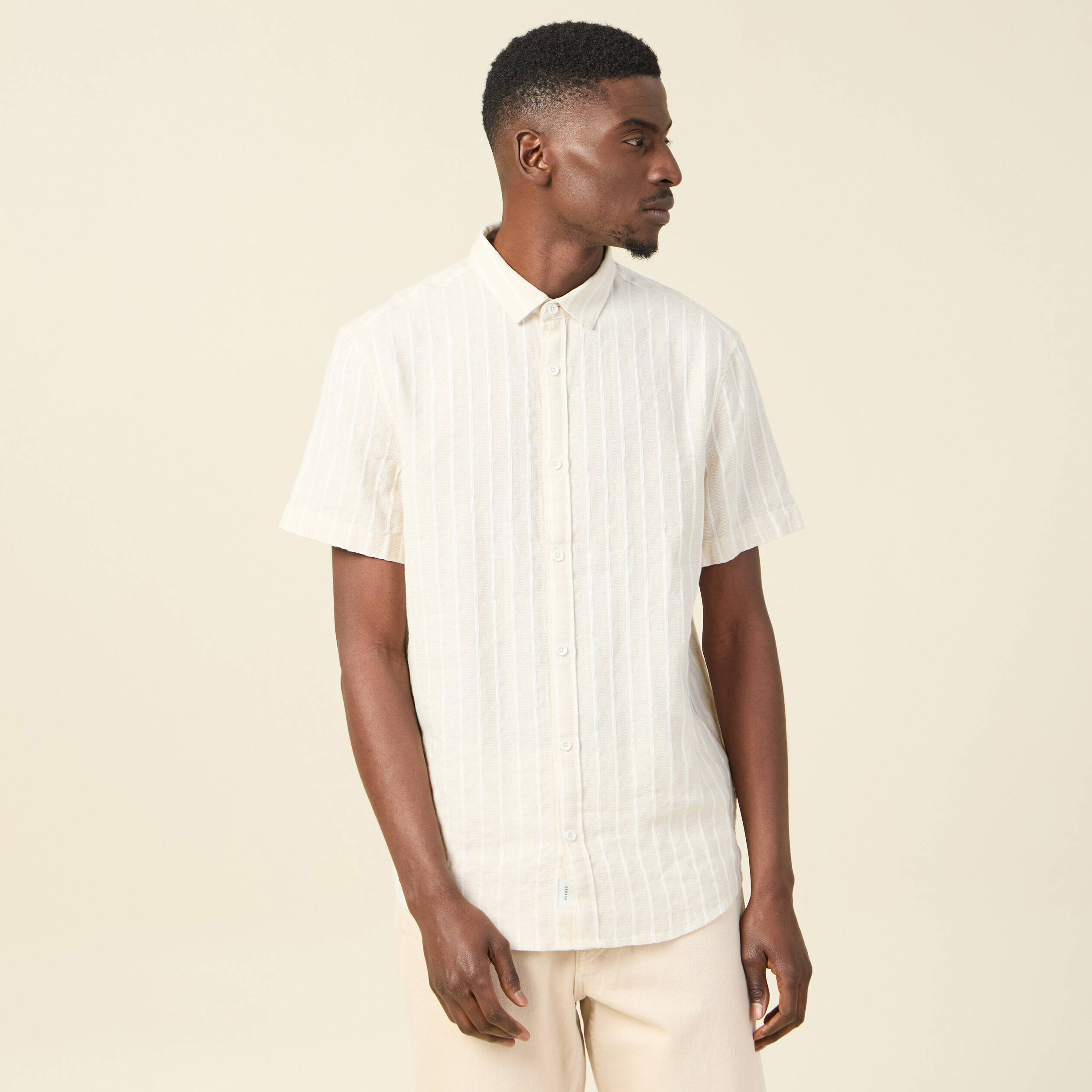chemise manches courtes ecru homme Chemise manches courtes ecru homme