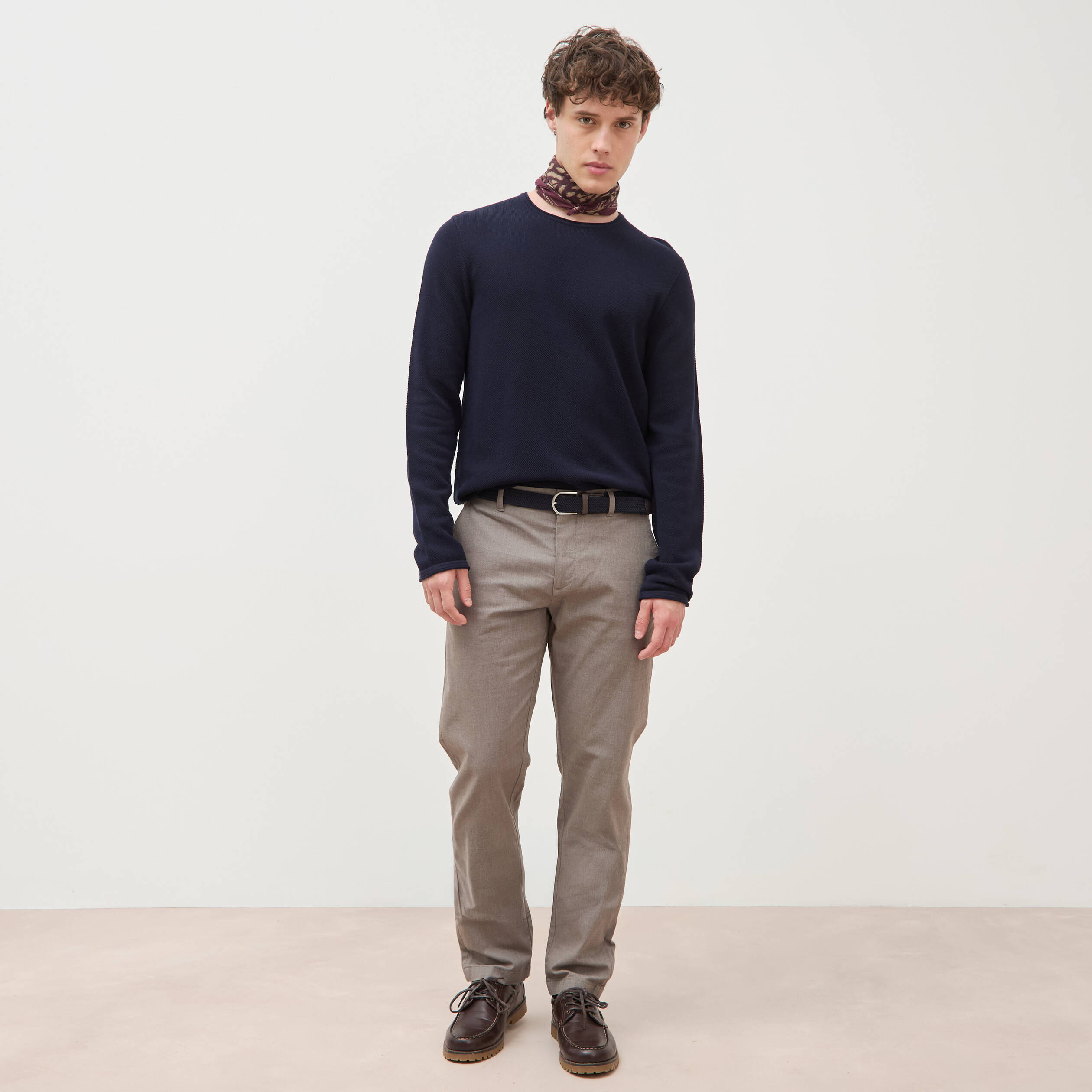 Pantalon chino straight taupe homme