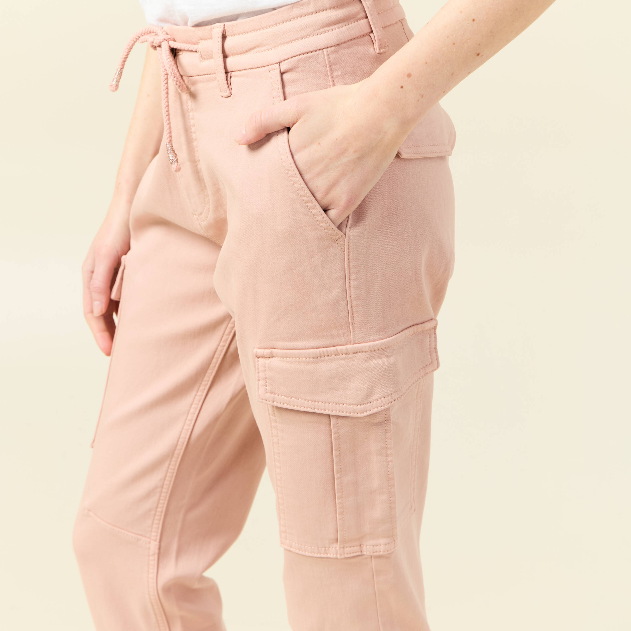 pantalon cargo battle 78eme vieux rose femme Pantalon cargo battle 7/8ème vieux rose femme