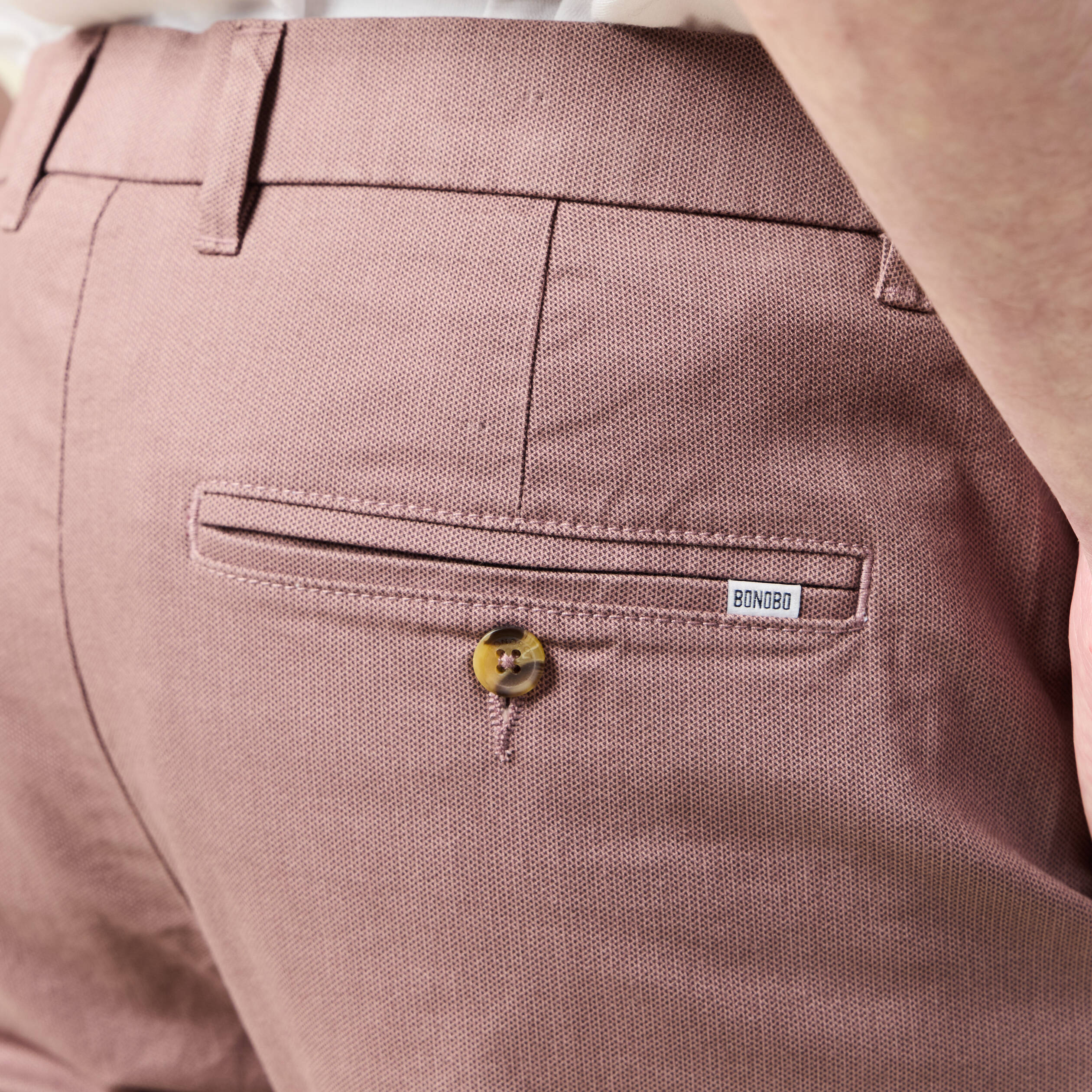 Pantalon chino slim vieux rose homme