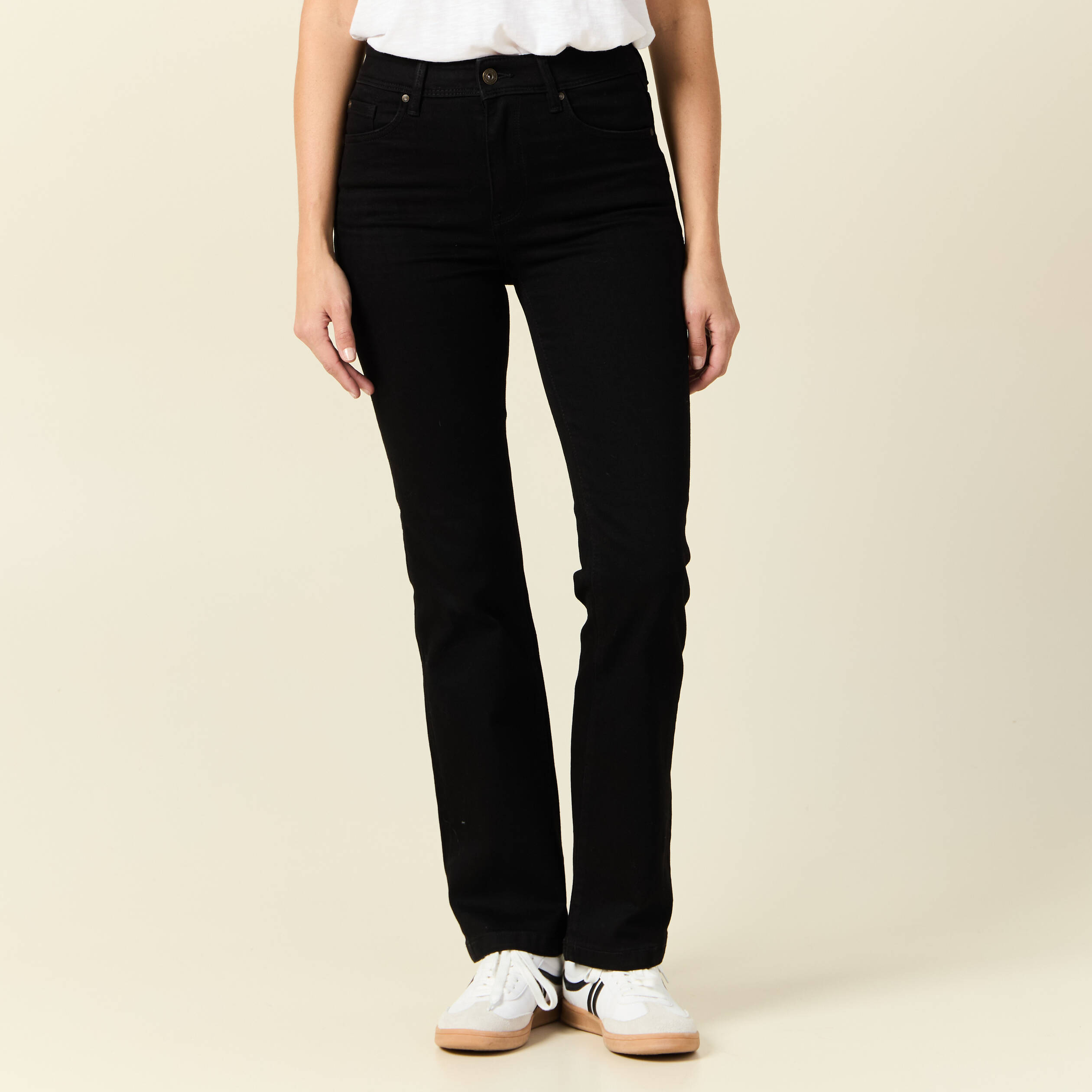Jeans bootcut denim noir femme Bonobo