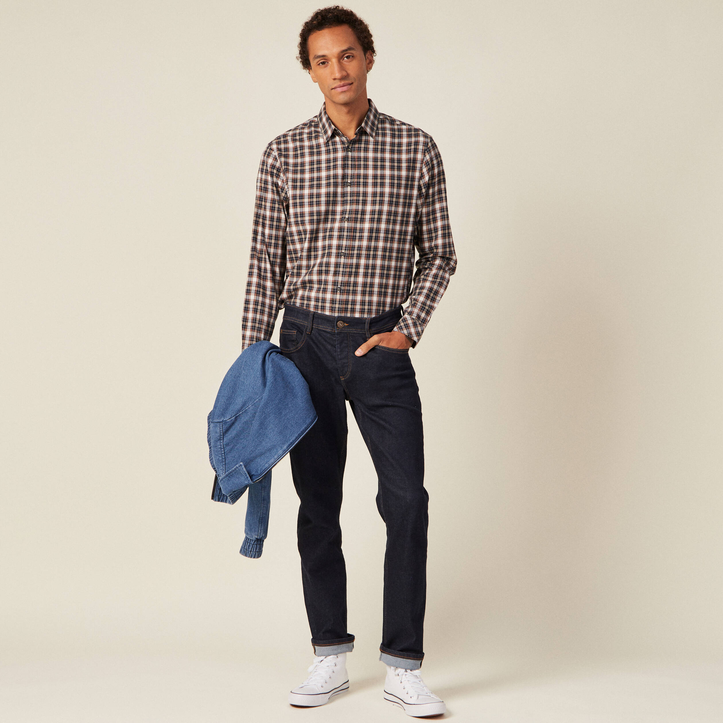 Chemise manches longues ecru homme