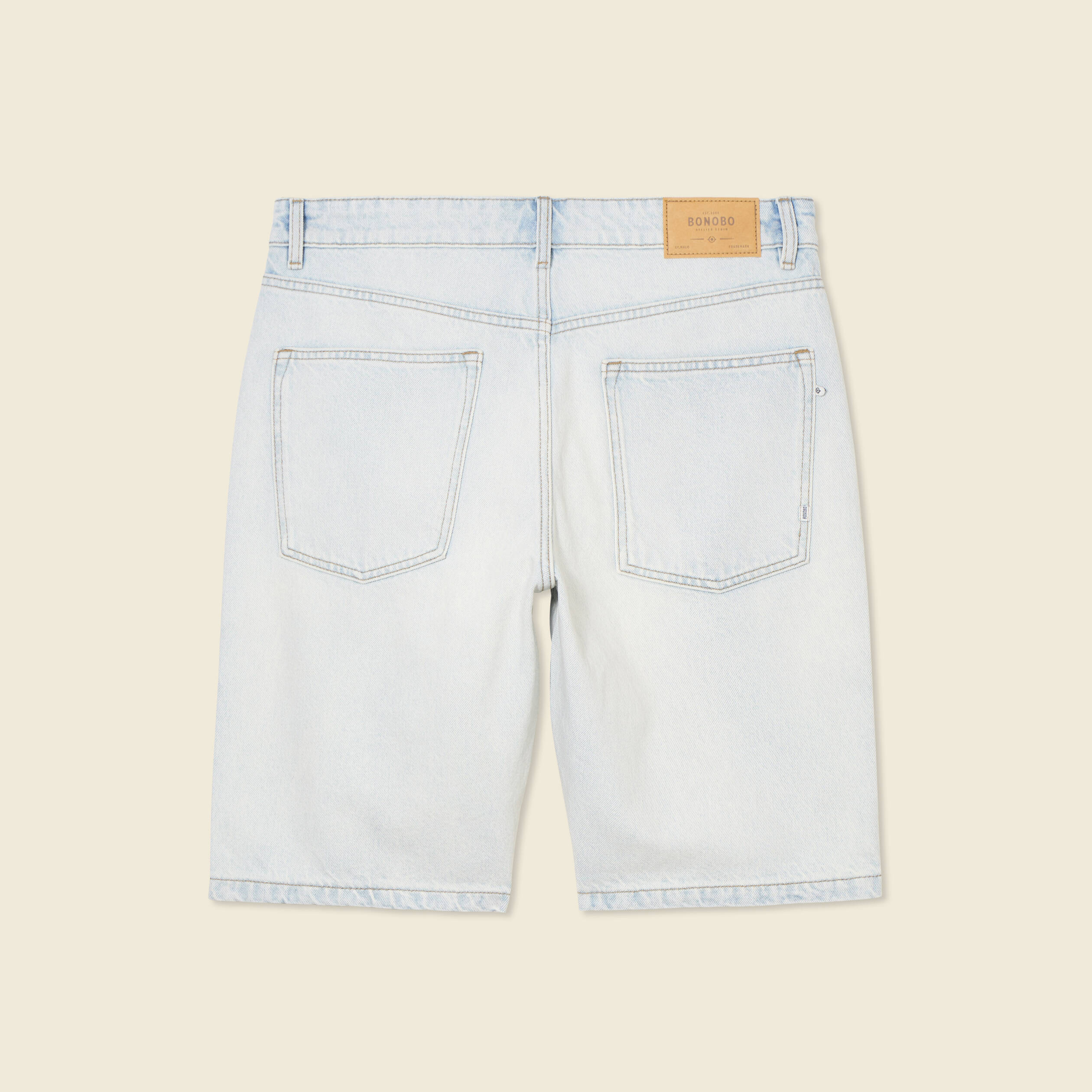 bermuda droit en jean denim snow bleach homme Bermuda droit en jean denim snow bleach homme