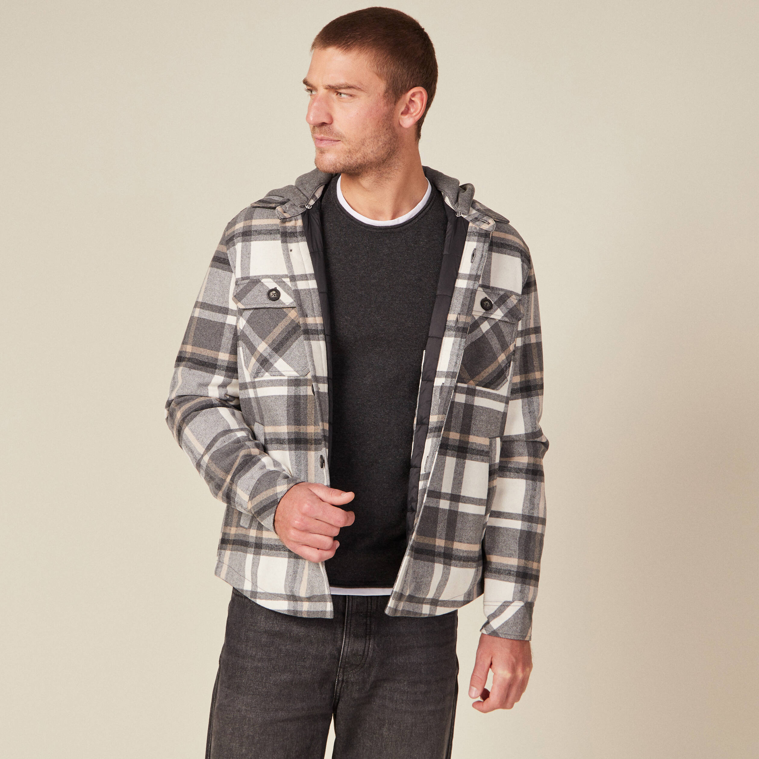 Chemise Noeud Papillon Homme Chemise Vacances Mer Loisirs Bouton Lâche Col Montant Numérique Imprimé 3D Manches Longues Chemise Homme Léopard, gris, XXL