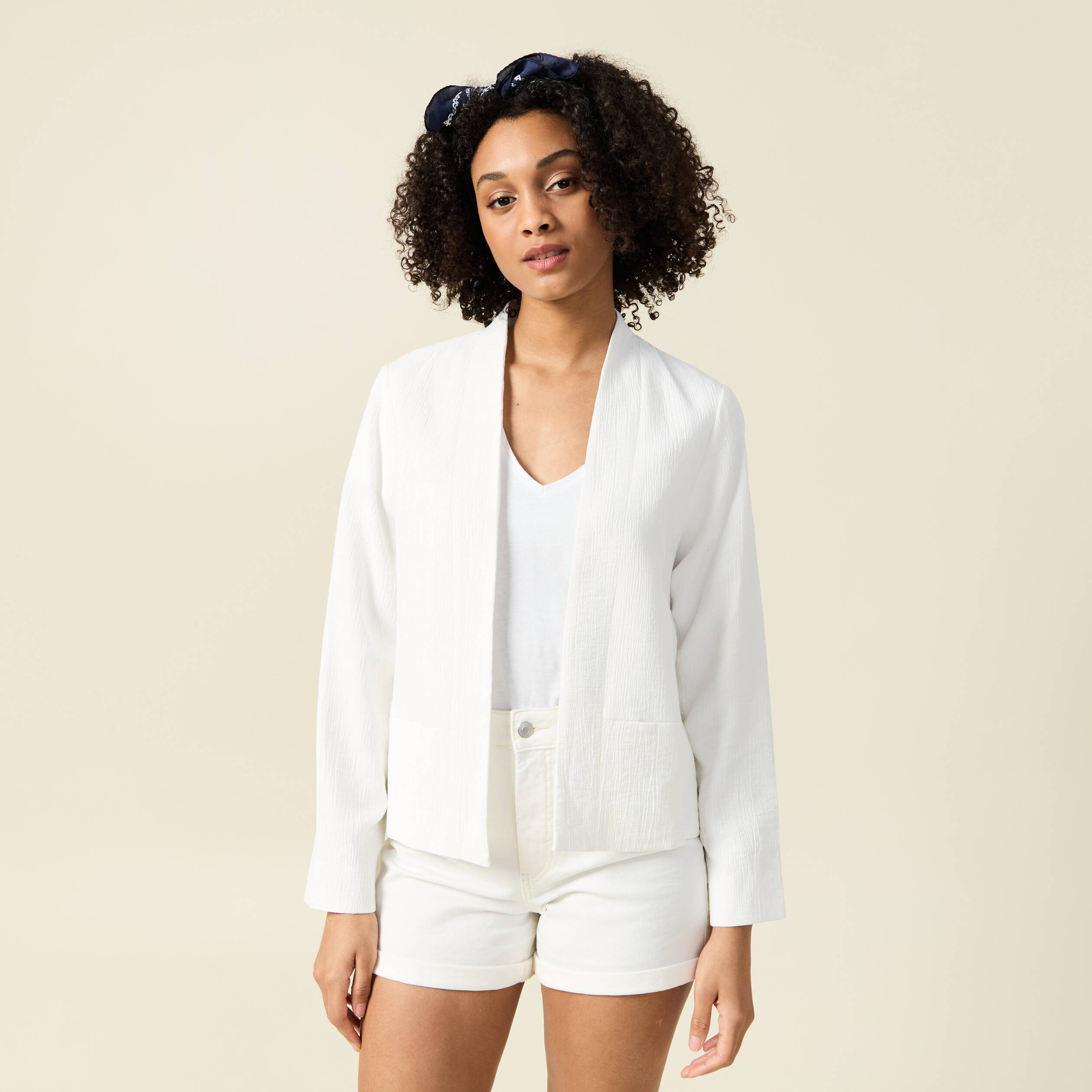 veste esprit blazer fluide ecru femme Veste esprit blazer fluide ecru femme
