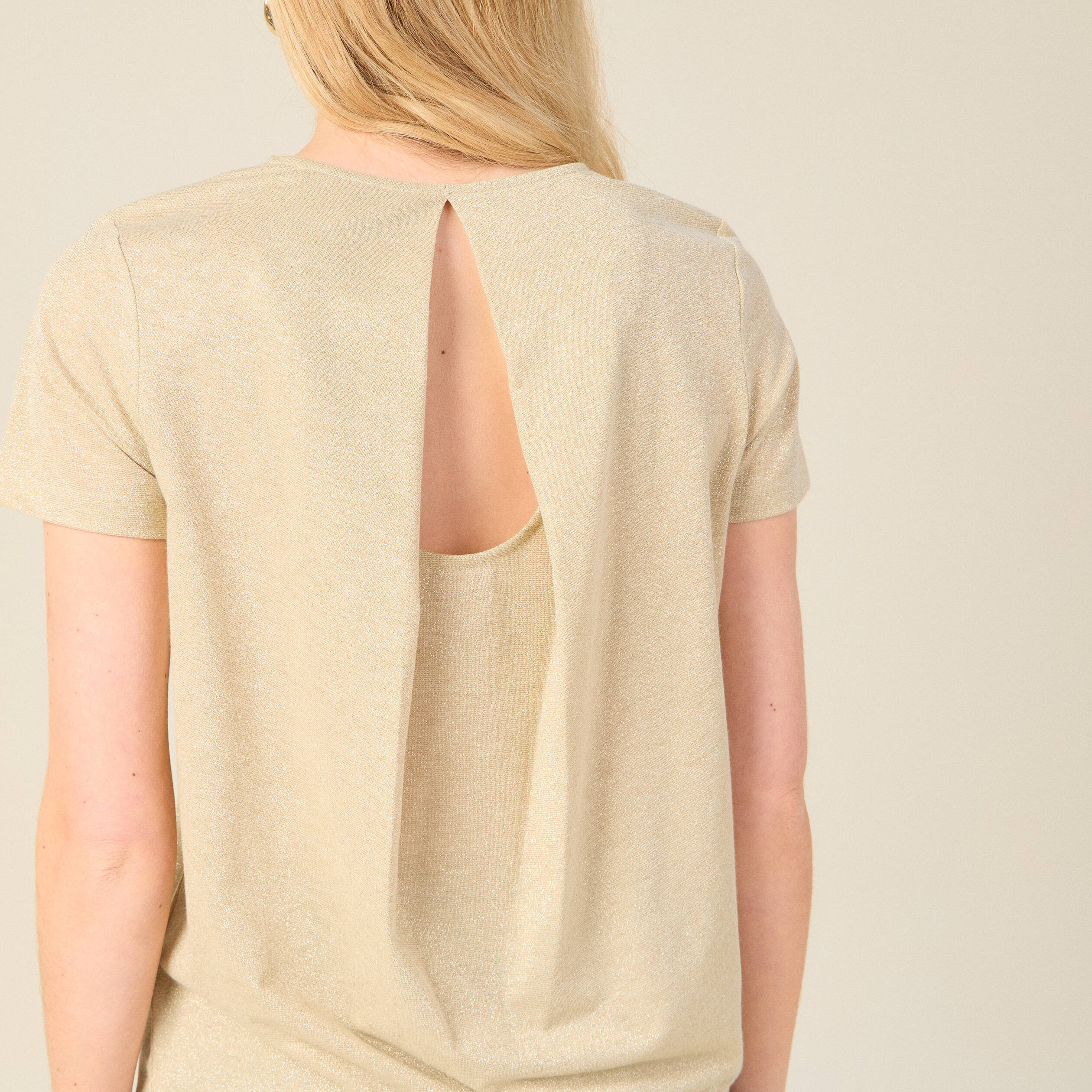 t shirt manches courtes creme femme T-shirt manches courtes creme femme