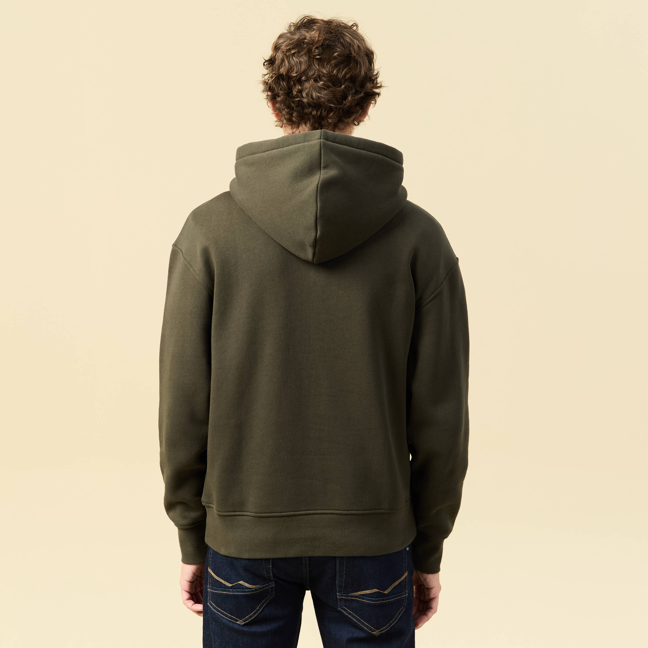 Sweat effet polaire manches longues vert kaki homme