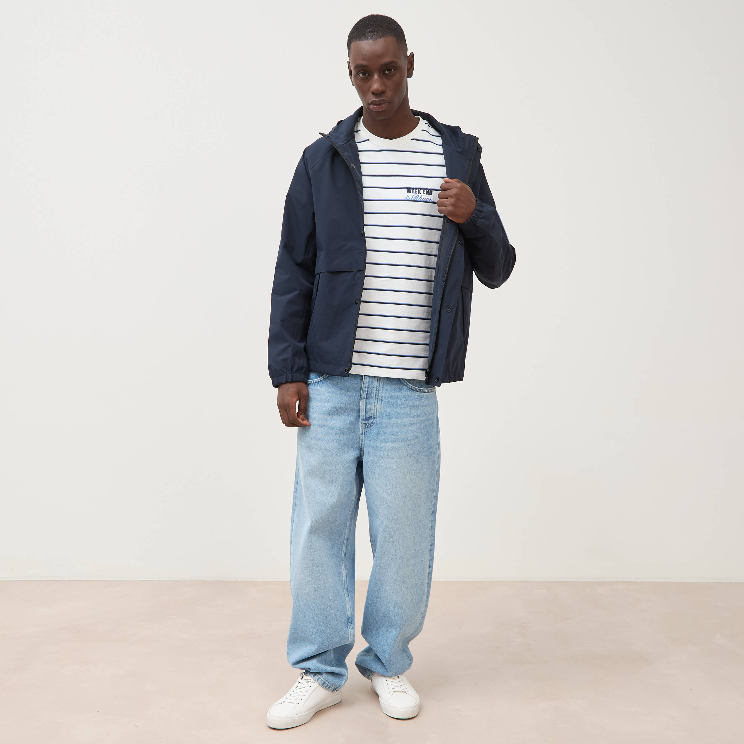 T-shirt en coton ecru homme