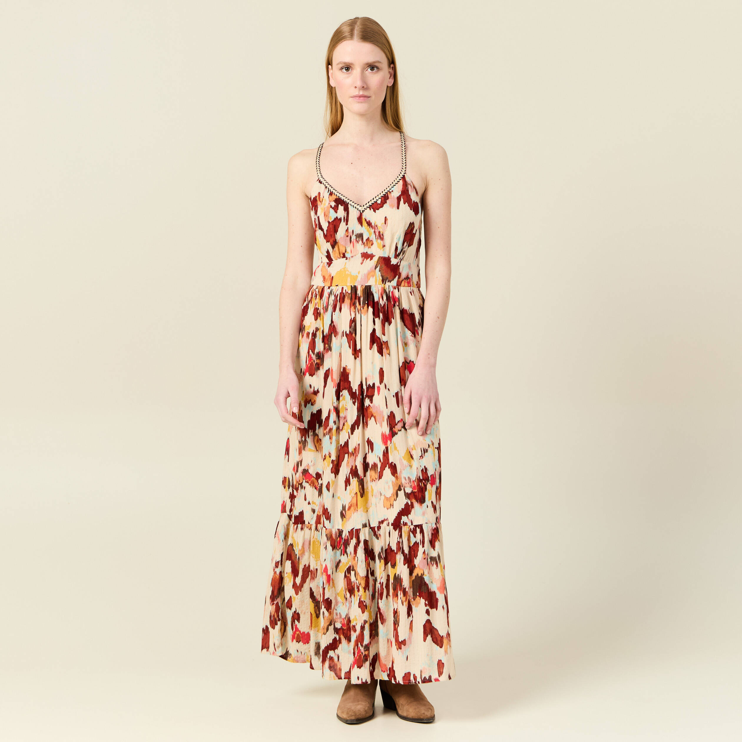 Robe Fluide Bonobo Femme Robe Robe Longue évasée Fluide Sable