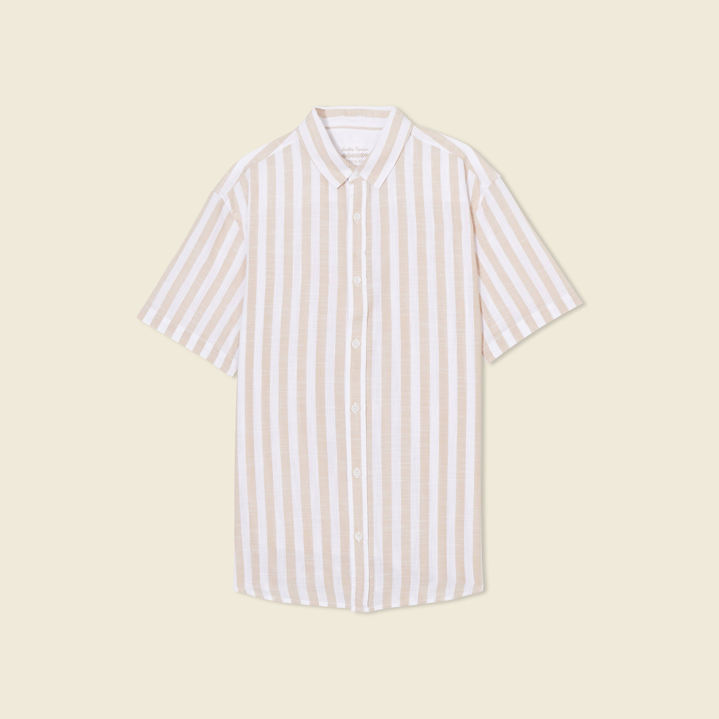 chemise manches courtes beige homme Chemise manches courtes beige homme