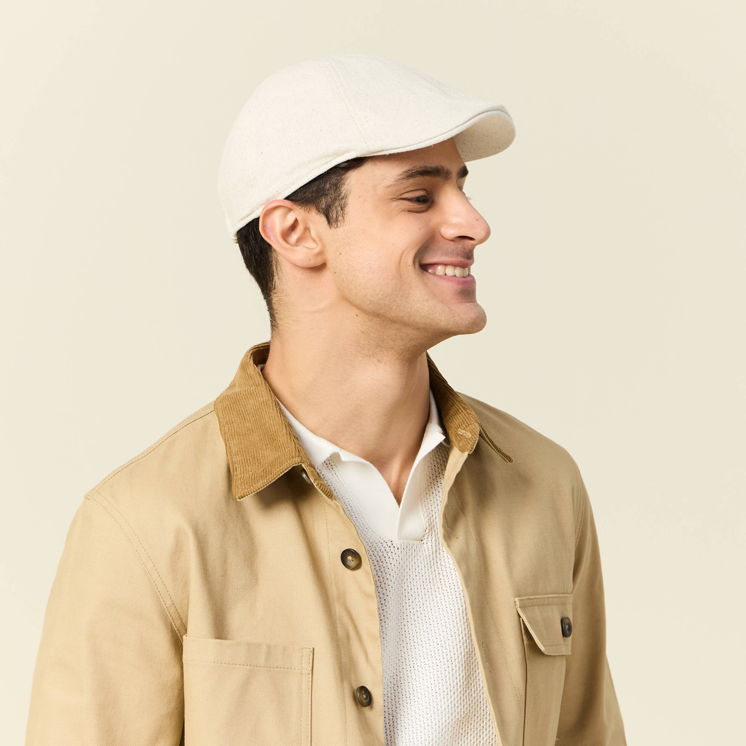 Casquette anglaise sable homme