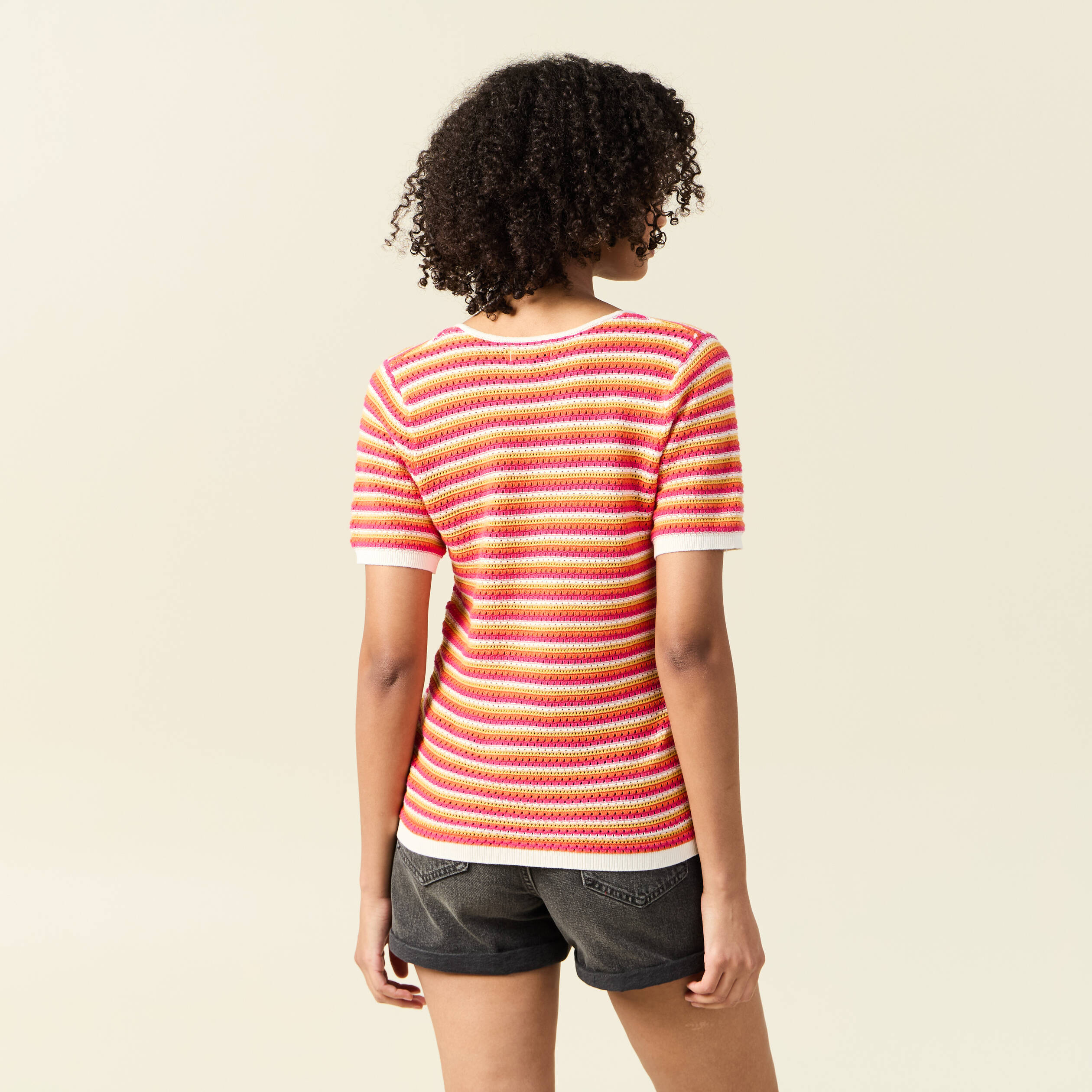 pull manches courtes marron cognac femme Pull manches courtes marron cognac femme