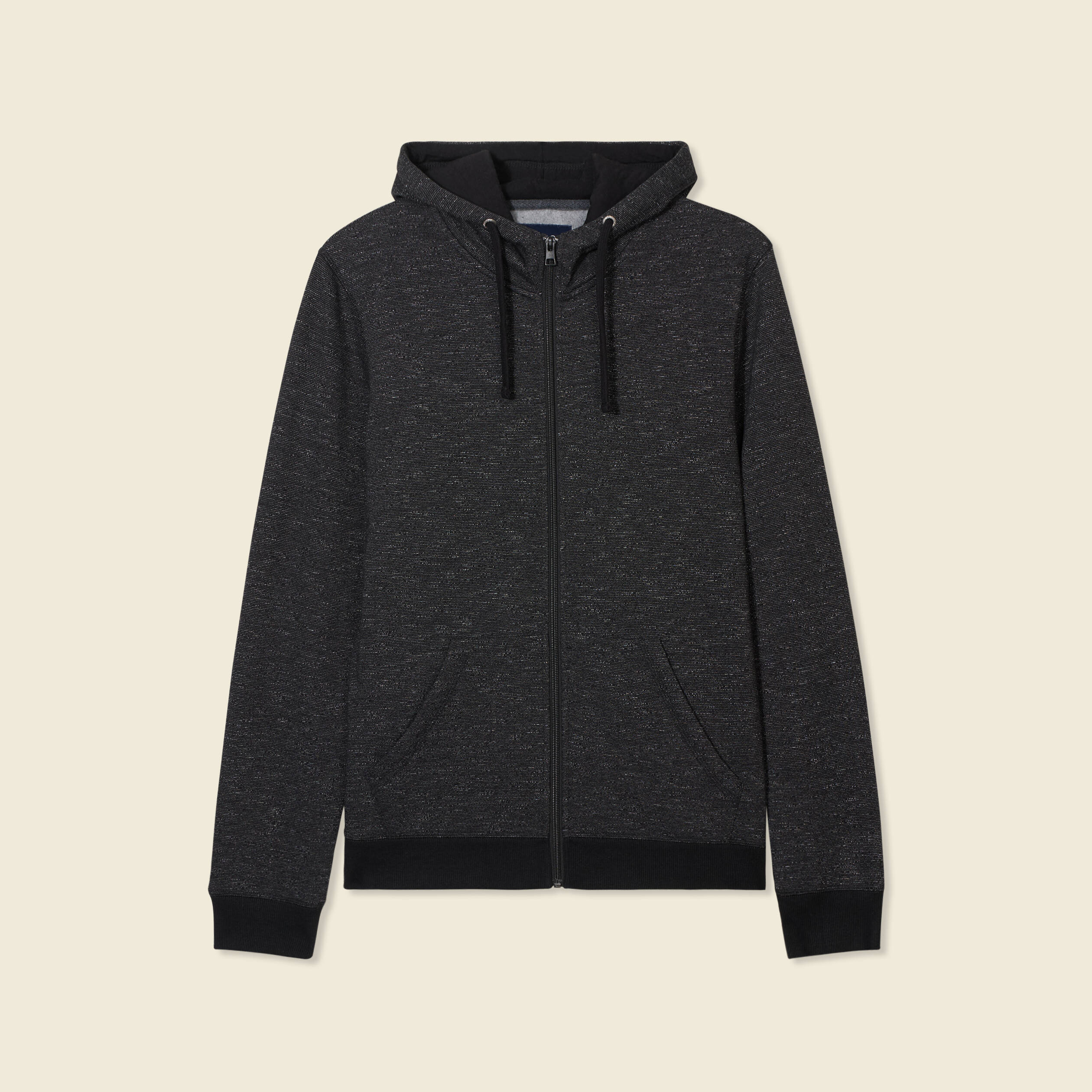 Gilet manches longues zippé noir homme