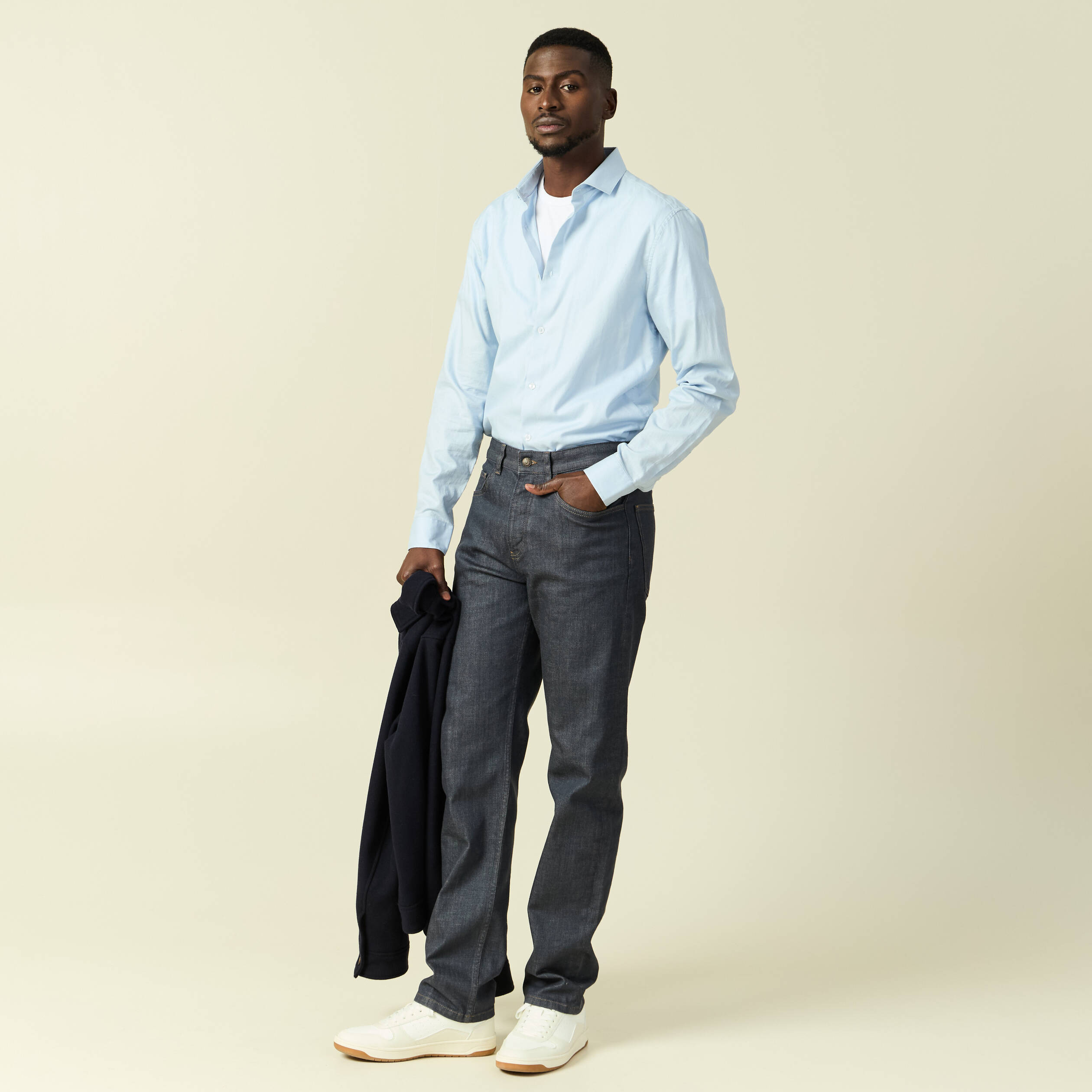 Jeans regular longueur 32 denim brut rinse homme