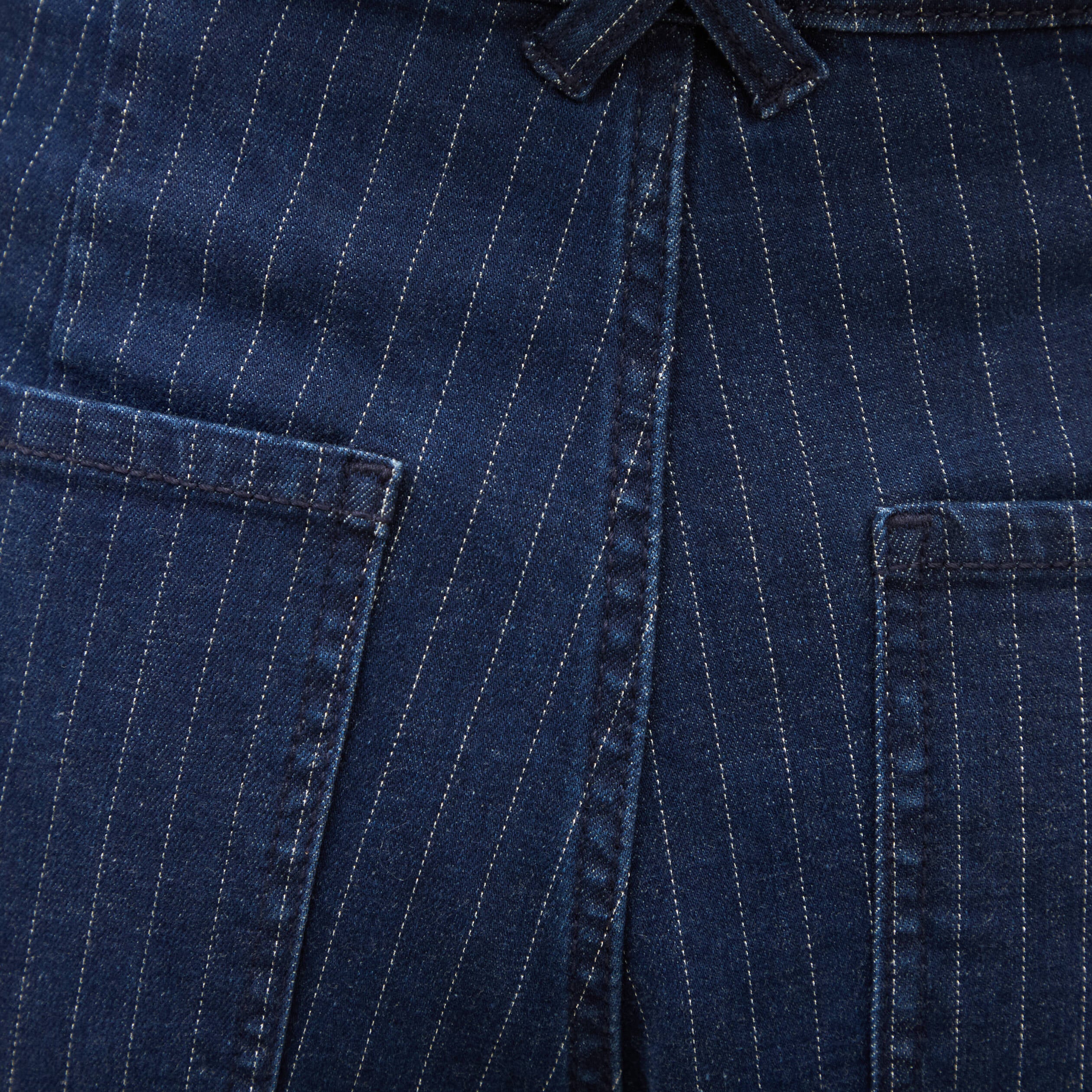 Jeans large cropped taille haute ray&eacute; denim brut femme
