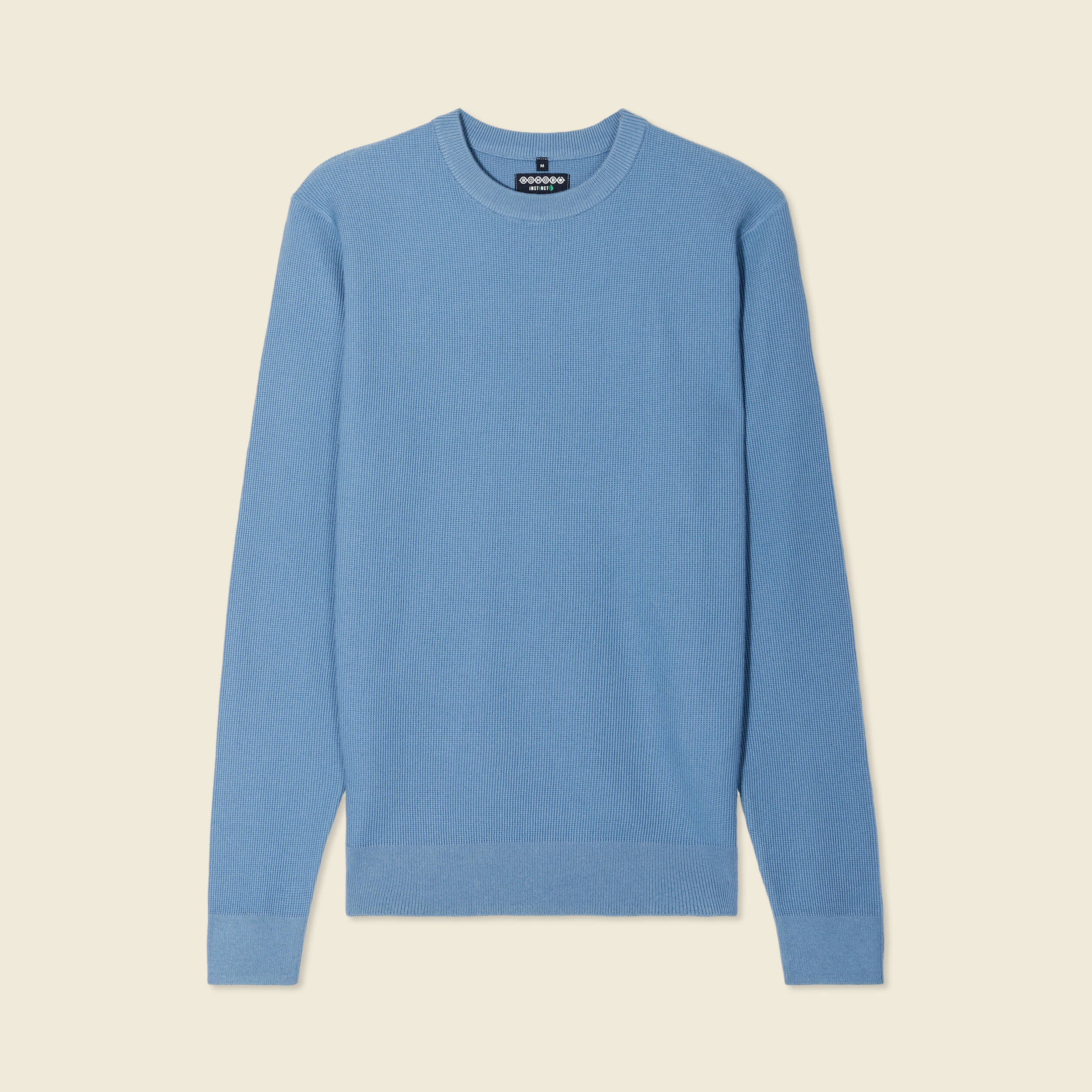 Pull fin col rond manches longues bleu gris homme