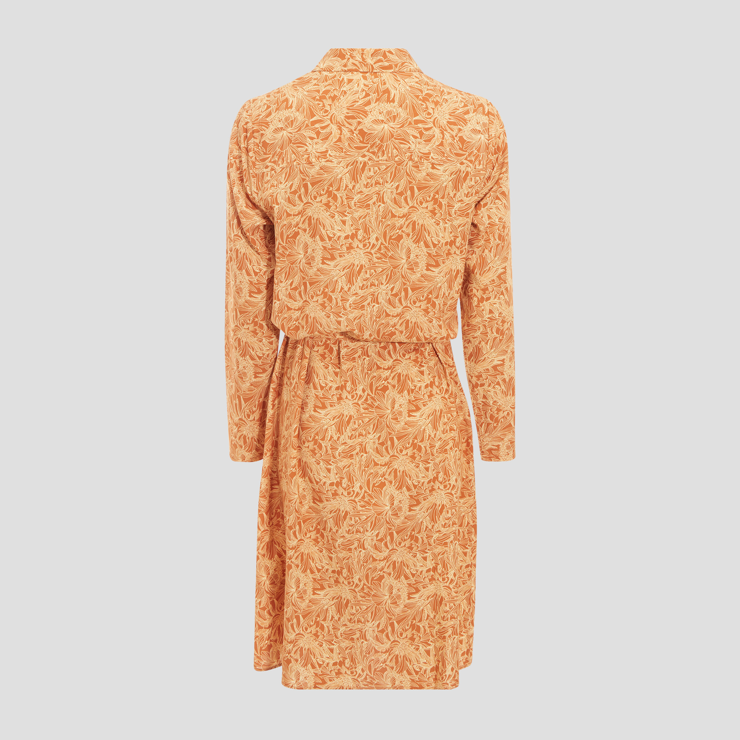Robe &eacute;vas&eacute;e manches longues 3/4 camel femme