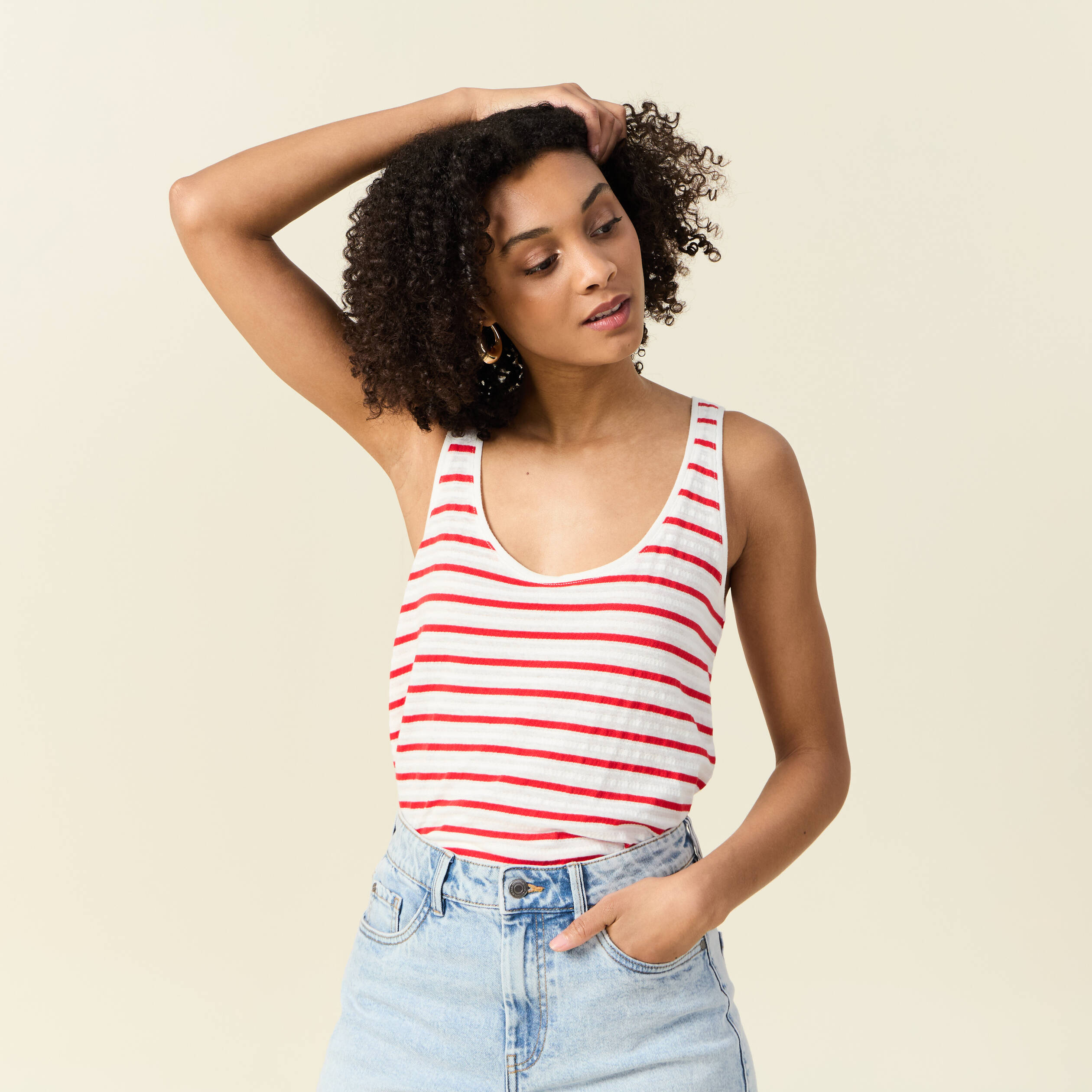 debardeur sans manches rouge femme Débardeur sans manches rouge femme
