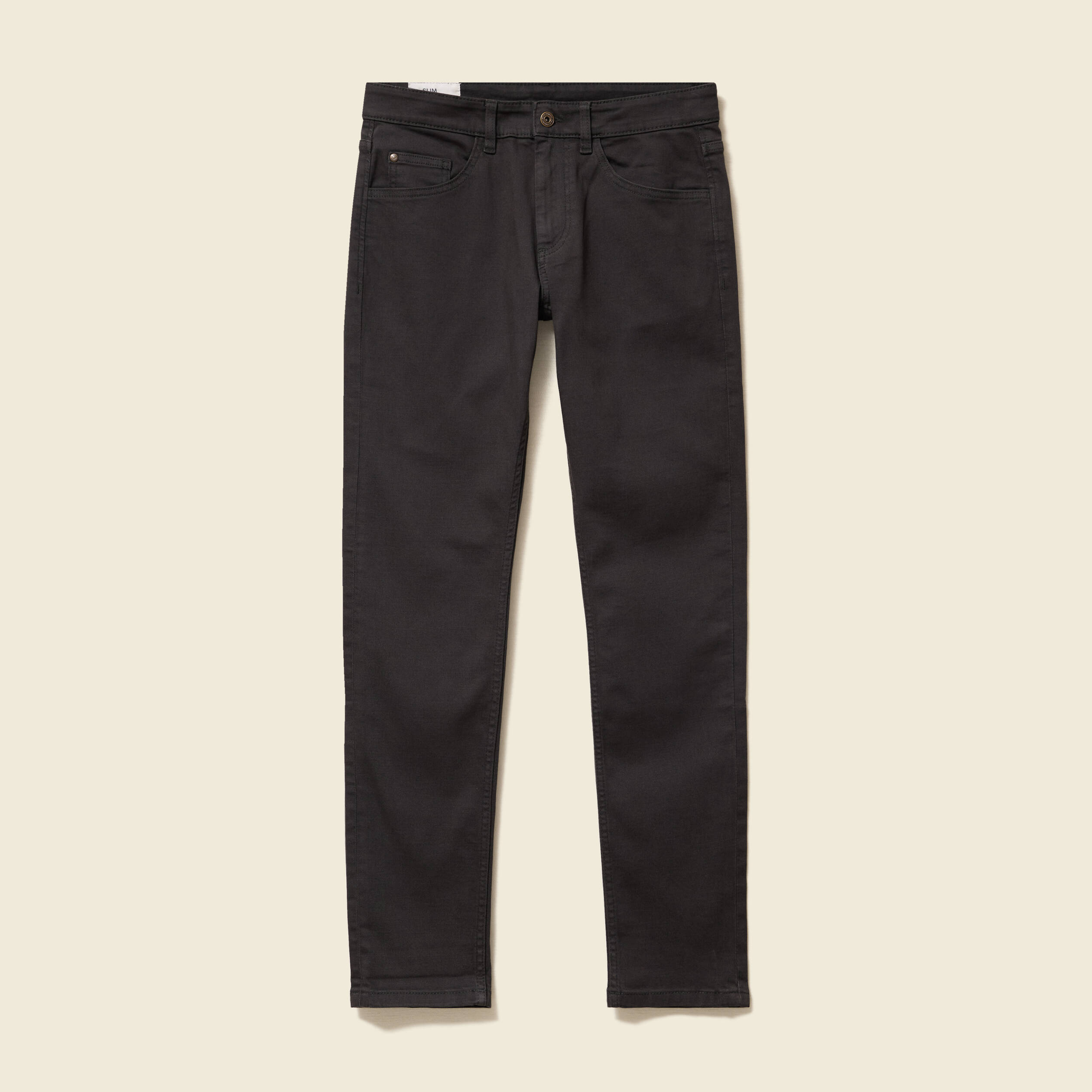 Jeans slim 5 poches marron homme