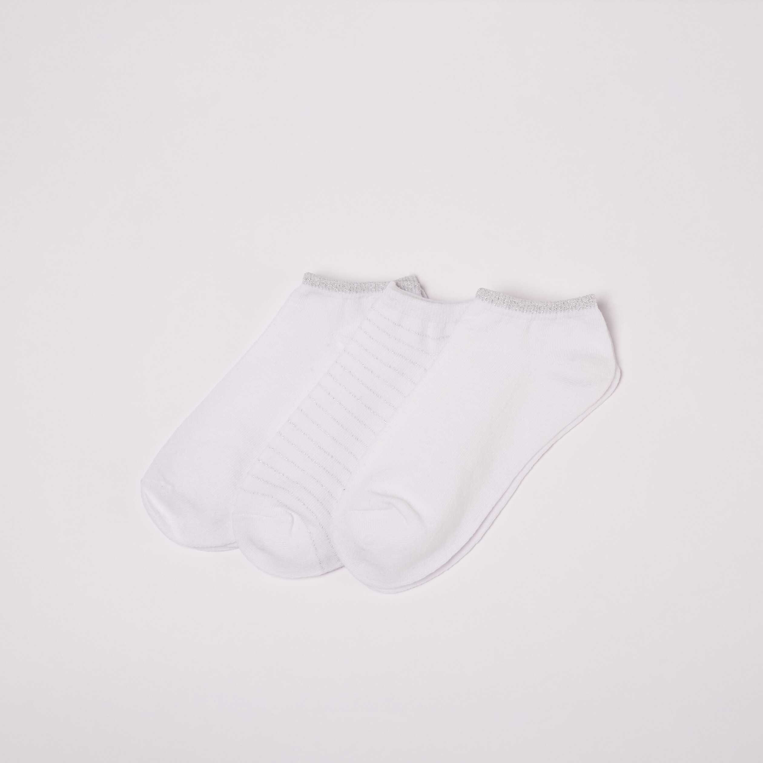 Chaussettes | Lot de 3 chaussettes sport à message et bandes lur - Blanc  Blanc | BIZZBEE Femme