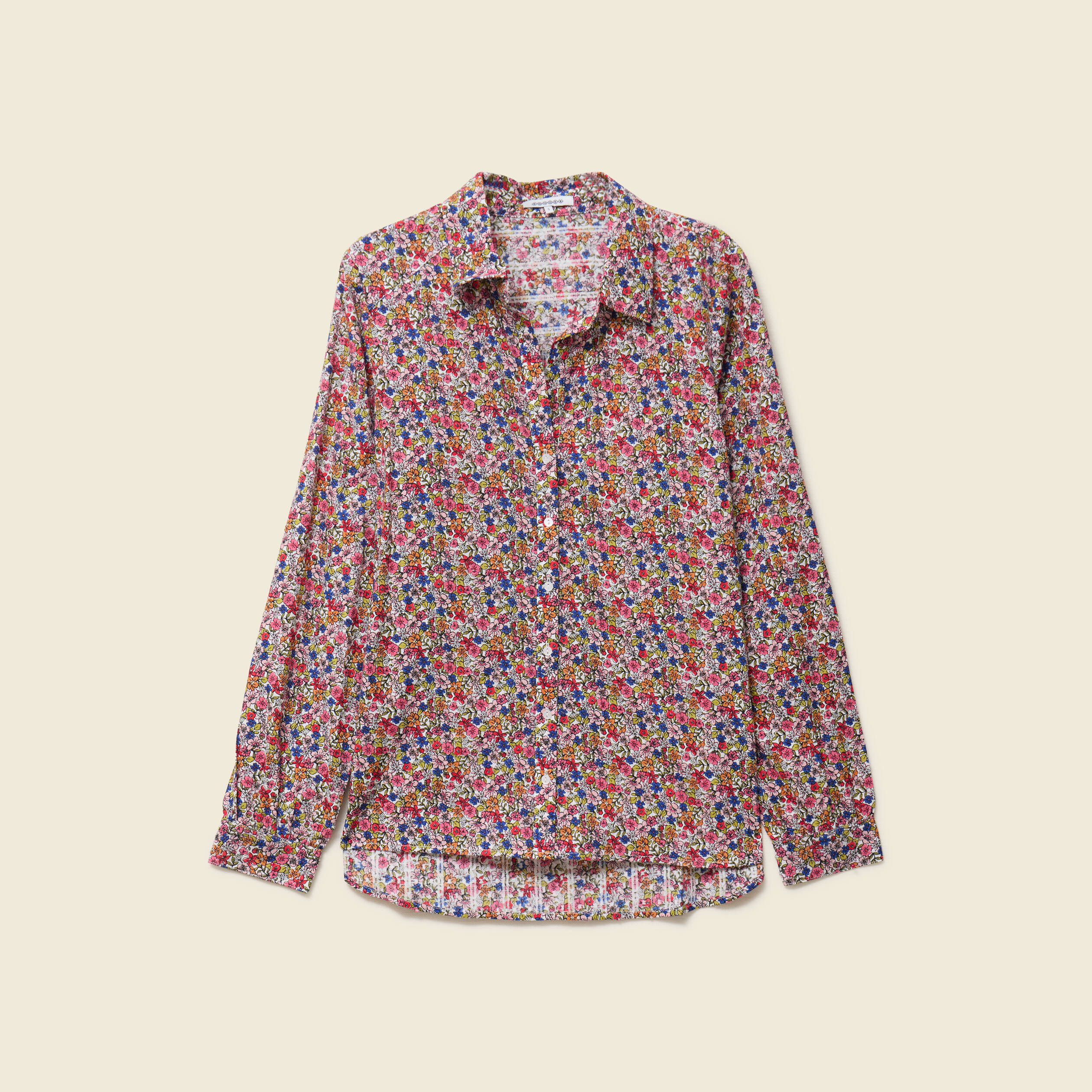 Chemise manches longues multicolore femme