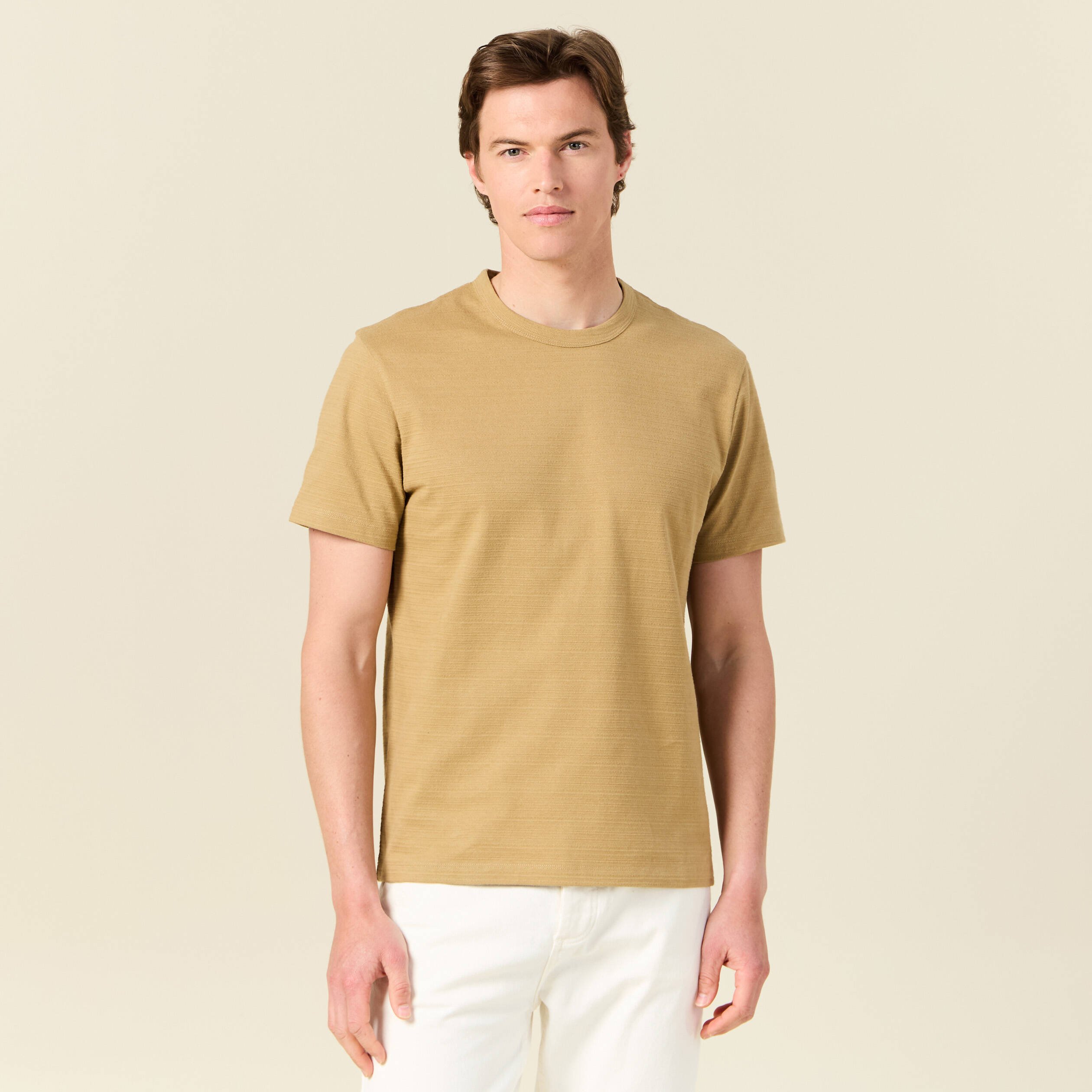 t shirt manches courtes beige homme T-shirt manches courtes beige homme