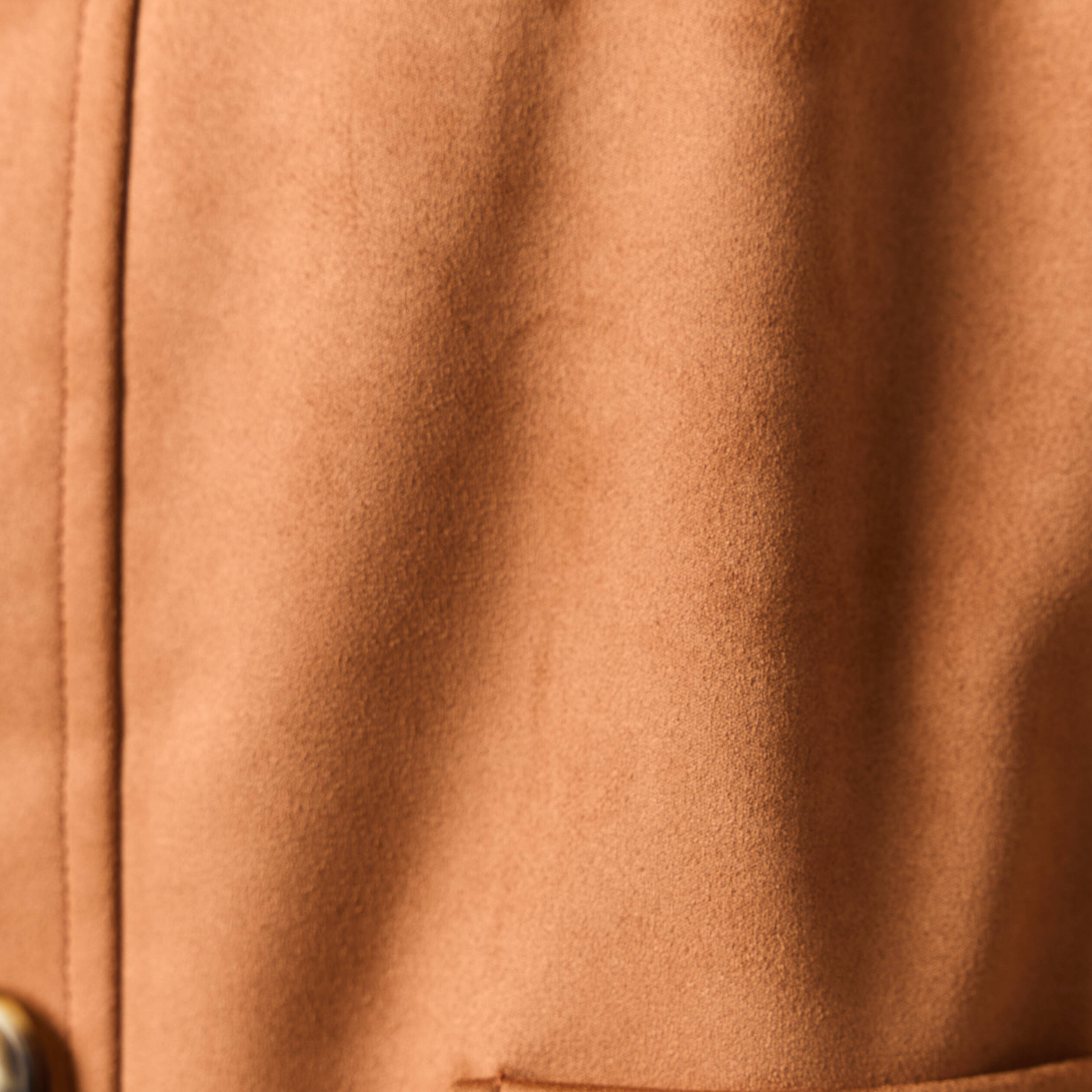 Veste manches longues col classique camel femme