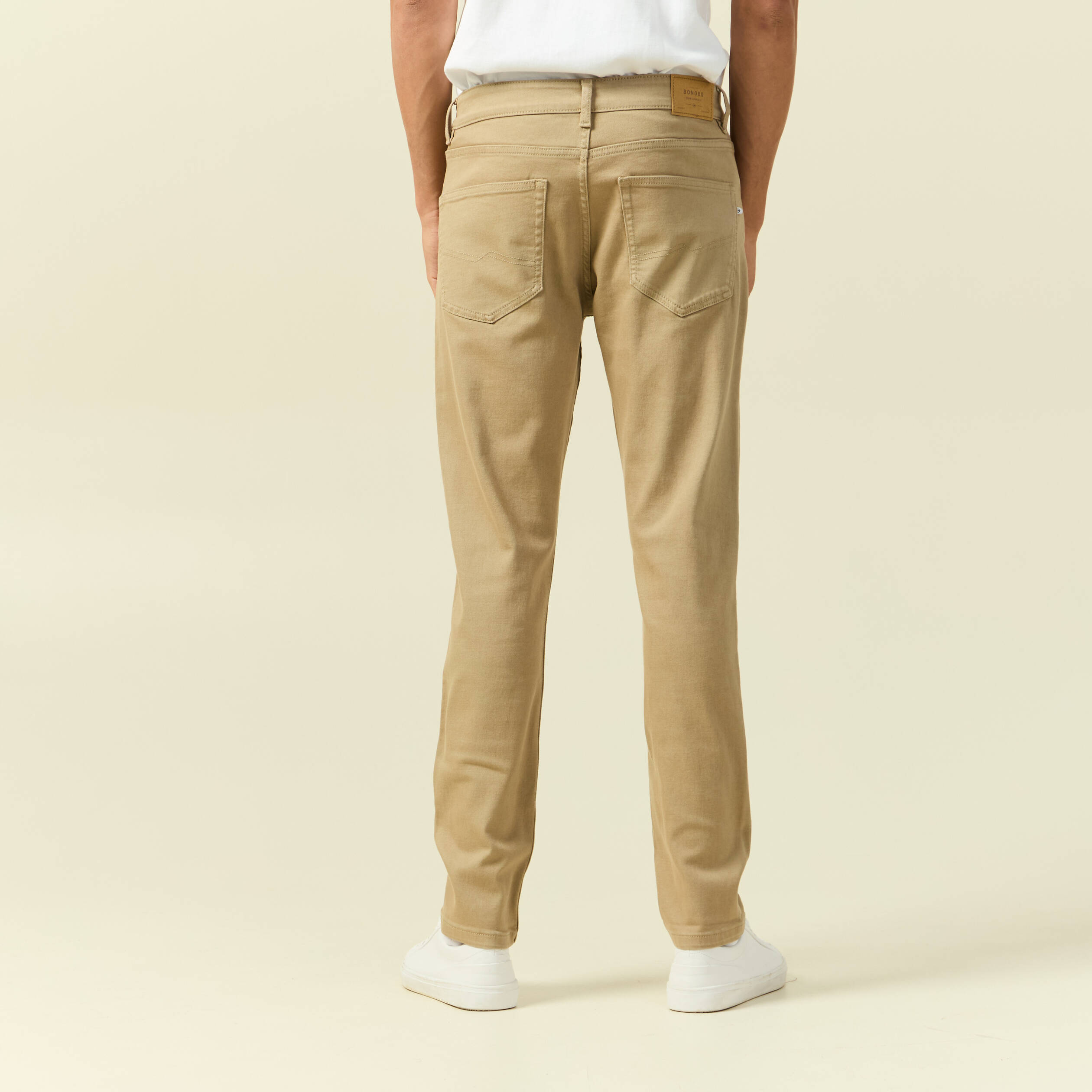 Jeans slim longueur 32 beige homme