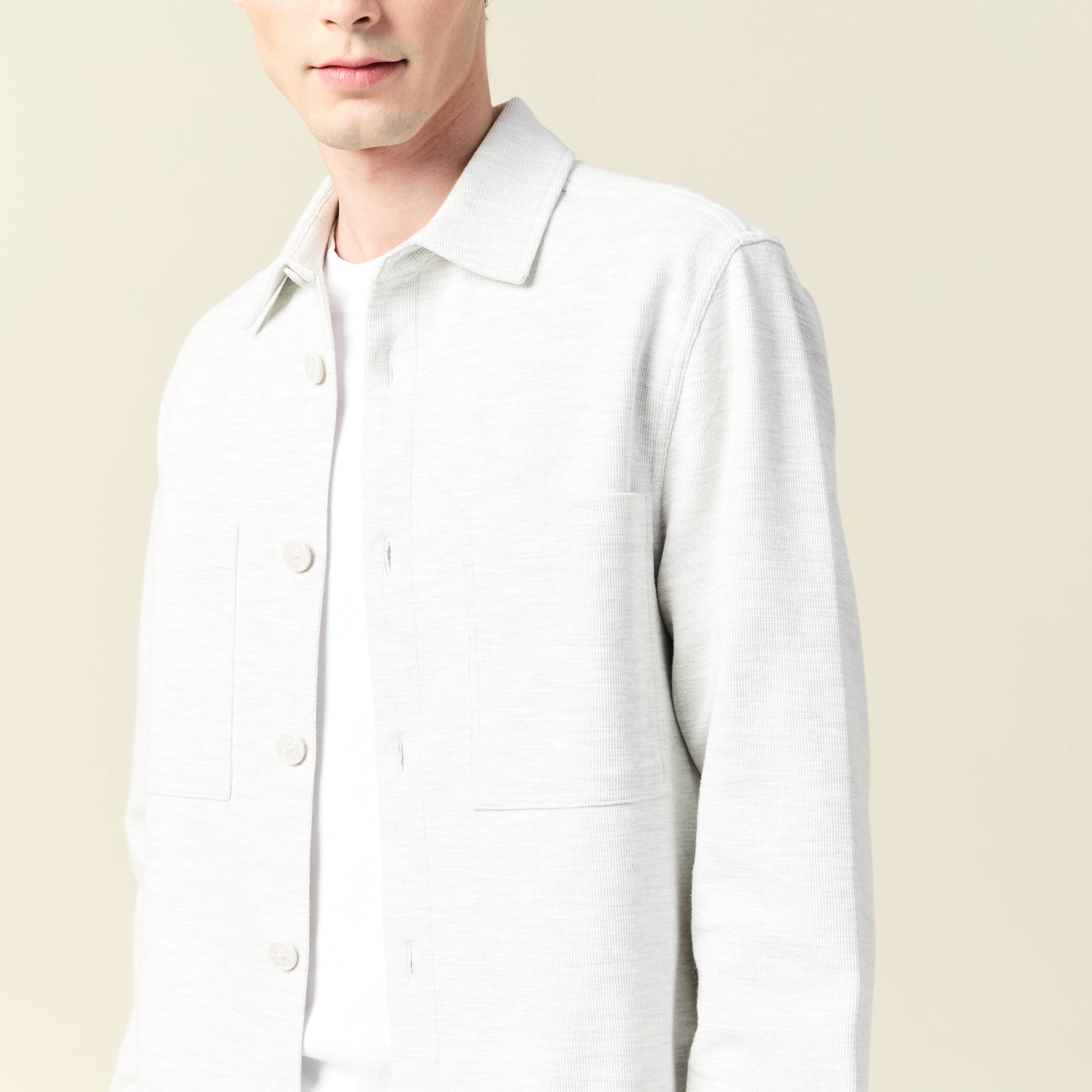 surchemise manches longues ecru homme Surchemise manches longues ecru homme