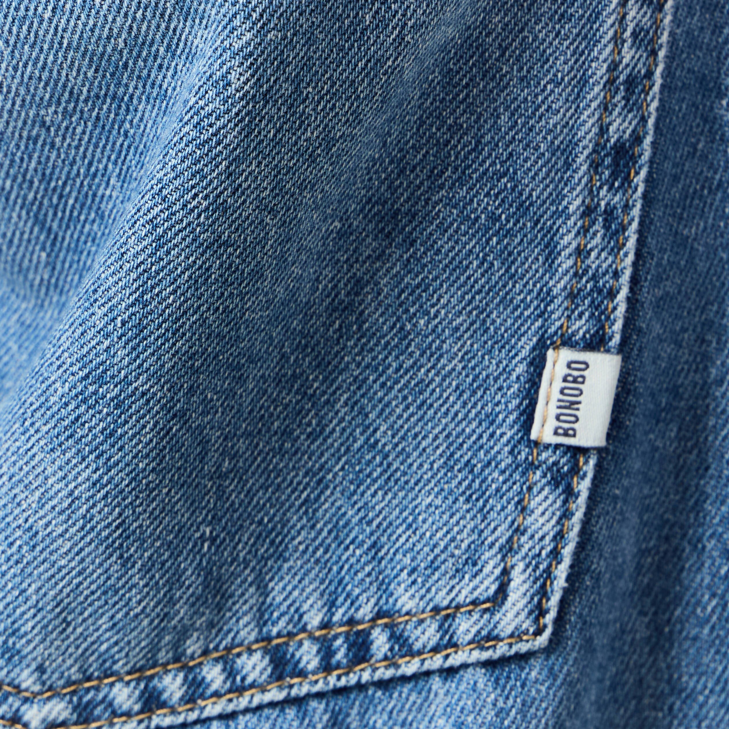 chino droit longueur 32 en coton denim stone homme Chino droit longueur 32 en coton denim stone homme