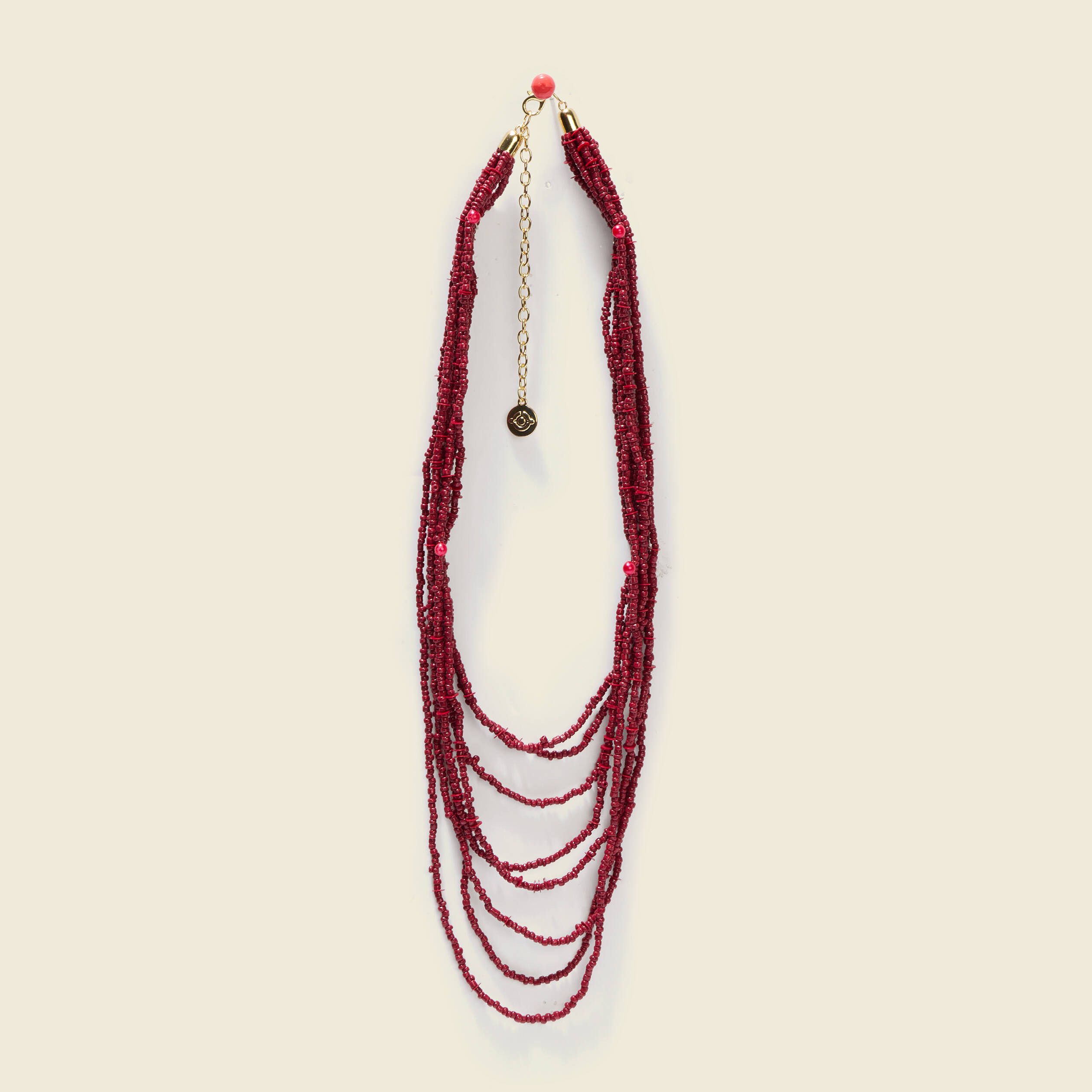 Collier rouge fonc&eacute; femme