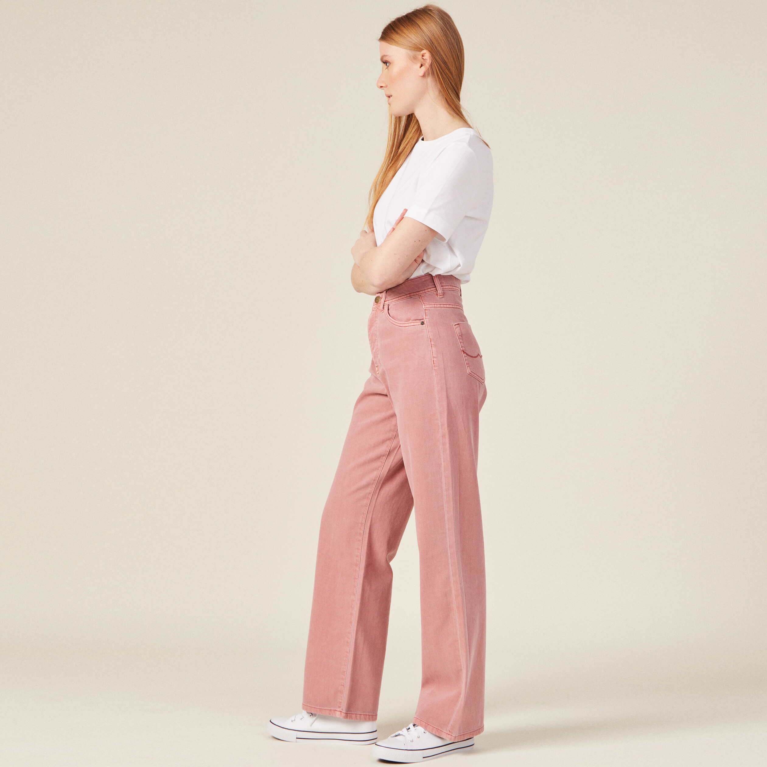 Pantalon large on sale rose femme